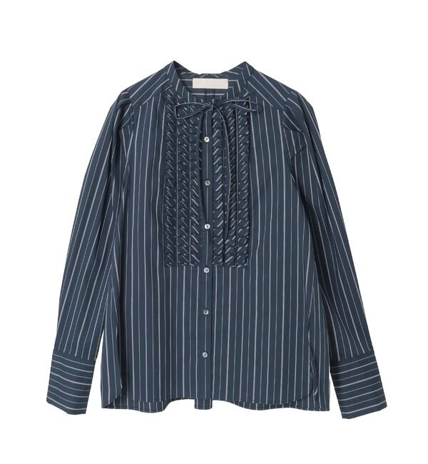 TIARA「【MARILYN MOON/マリリンムーン】フロントフリルブラウス」|シャツ・ブラウス|ネイビー