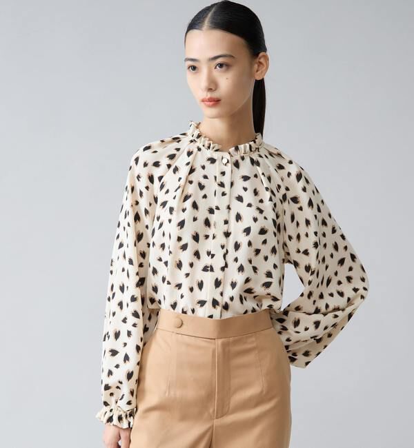 TIARA「レオパードプリントタックブラウス」|シャツ・ブラウス|