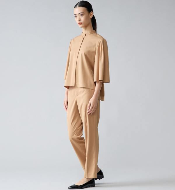 TIARA「フレアスリーブバンドカラーブラウス」|シャツ・ブラウス|