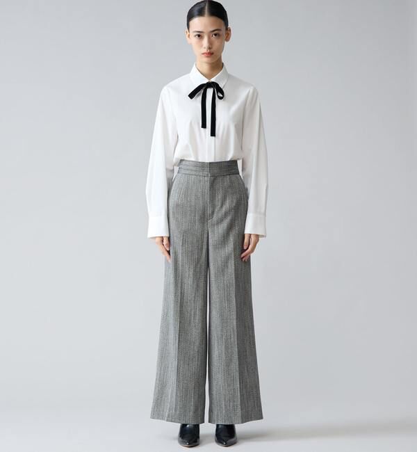 TIARA「バイカラーリボンシャツブラウス」|シャツ・ブラウス|