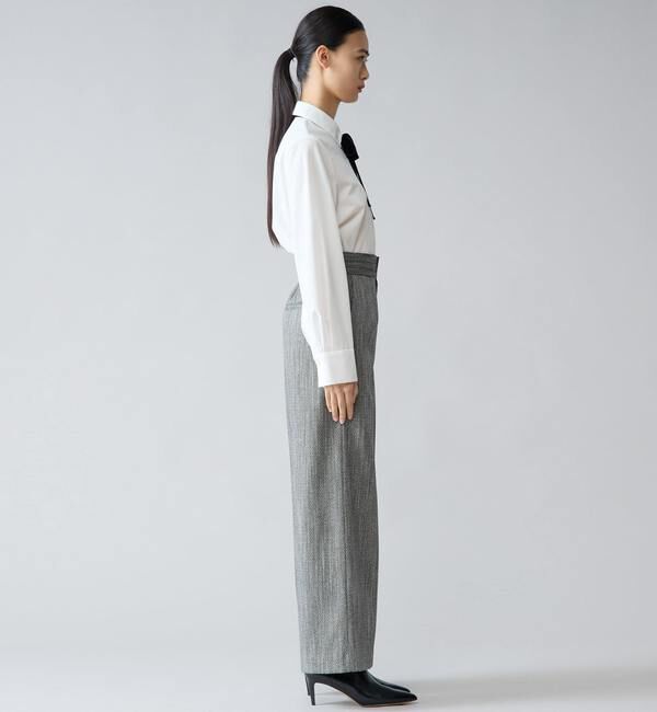 TIARA「バイカラーリボンシャツブラウス」|シャツ・ブラウス|