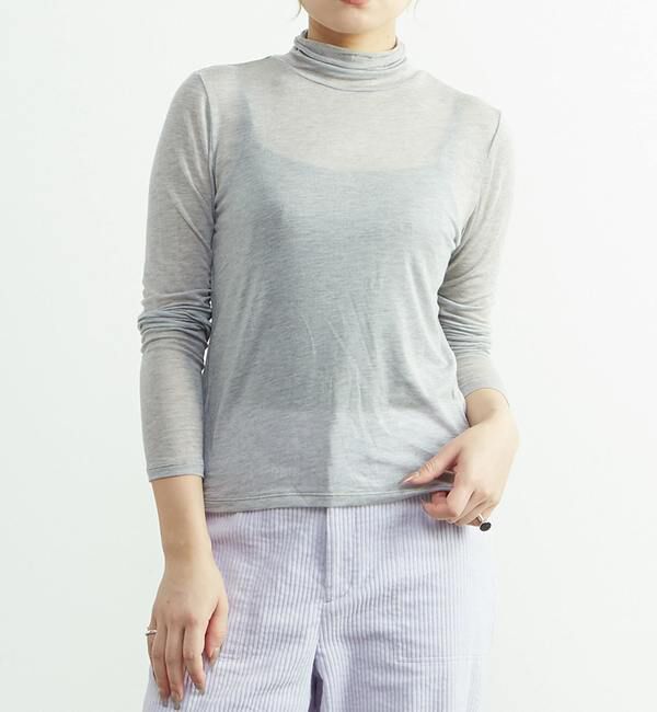 SOFFITTO「カシミヤシルク混シアータートルインナー」|Tシャツ・カットソー|グレー