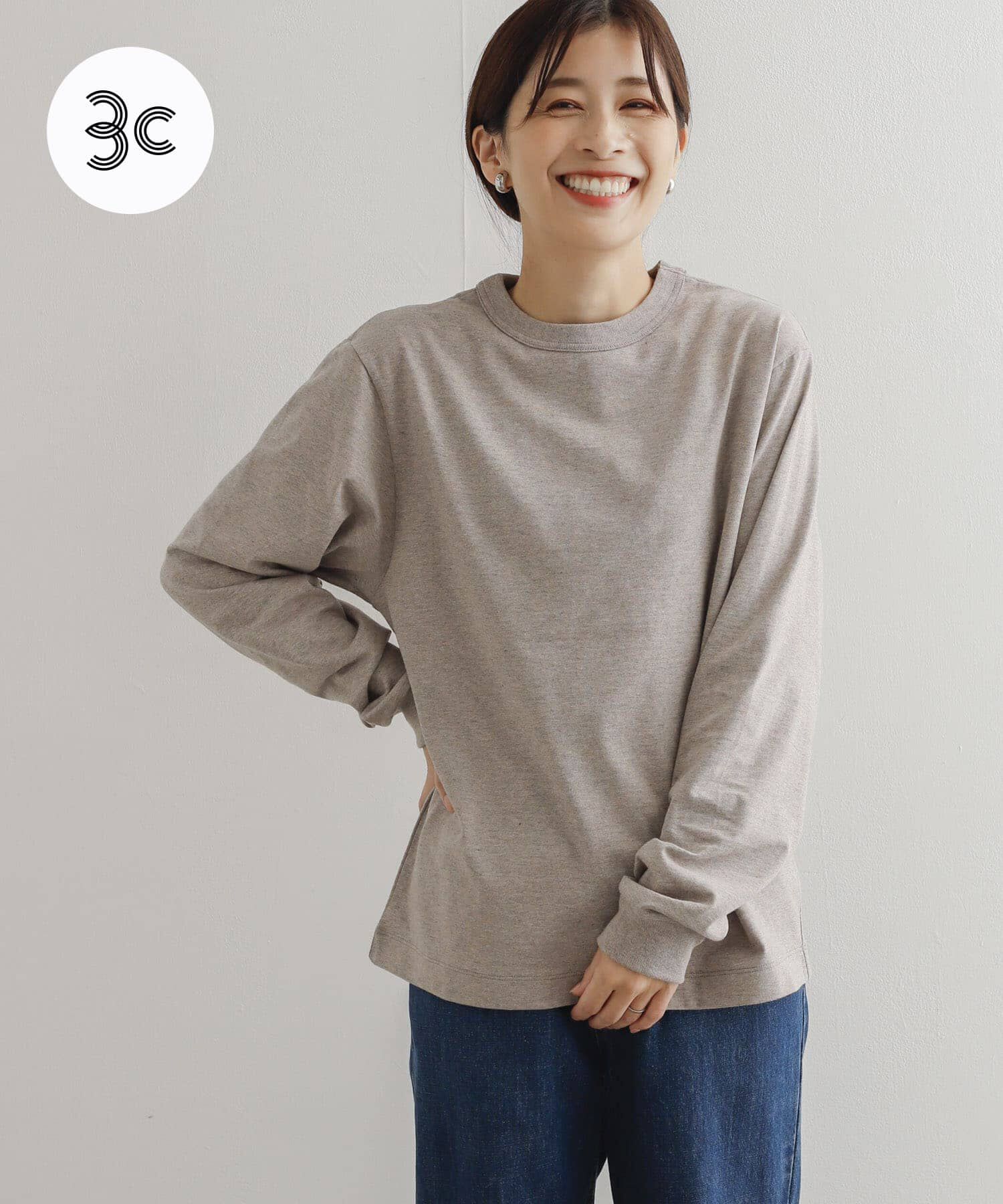 URBAN RESEARCH DOORS「『ﾕﾆｾｯｸｽ』『6ｻｲｽﾞ展開』commpost ﾘｻｲｸﾙｺｯﾄﾝﾛﾝｸﾞｽ」|Tシャツ・カットソー|ピンクベージュ
