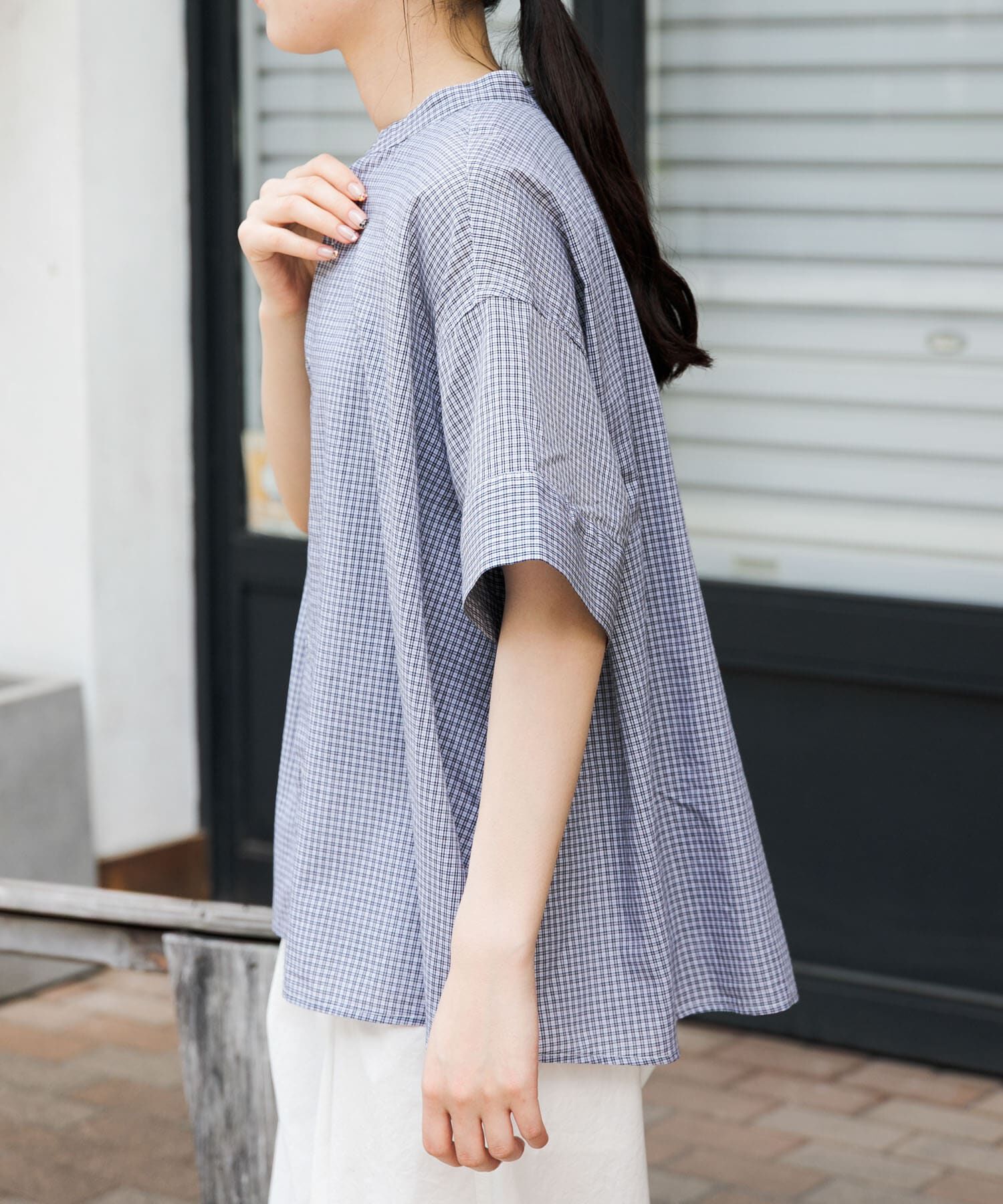 URBAN RESEARCH DOORS「FORK&SPOON　ワイド5分袖シャツ」|シャツ・ブラウス|