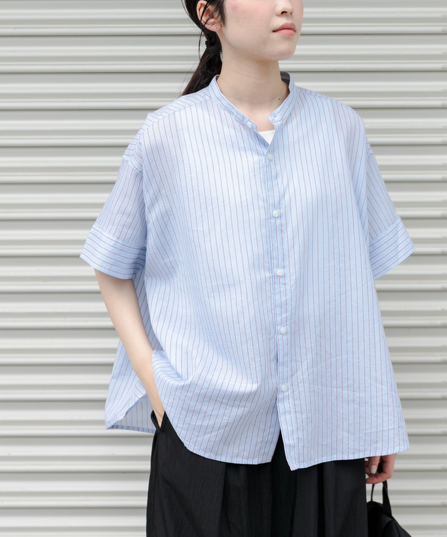 URBAN RESEARCH DOORS「FORK&SPOON　ワイド5分袖シャツ」|シャツ・ブラウス|