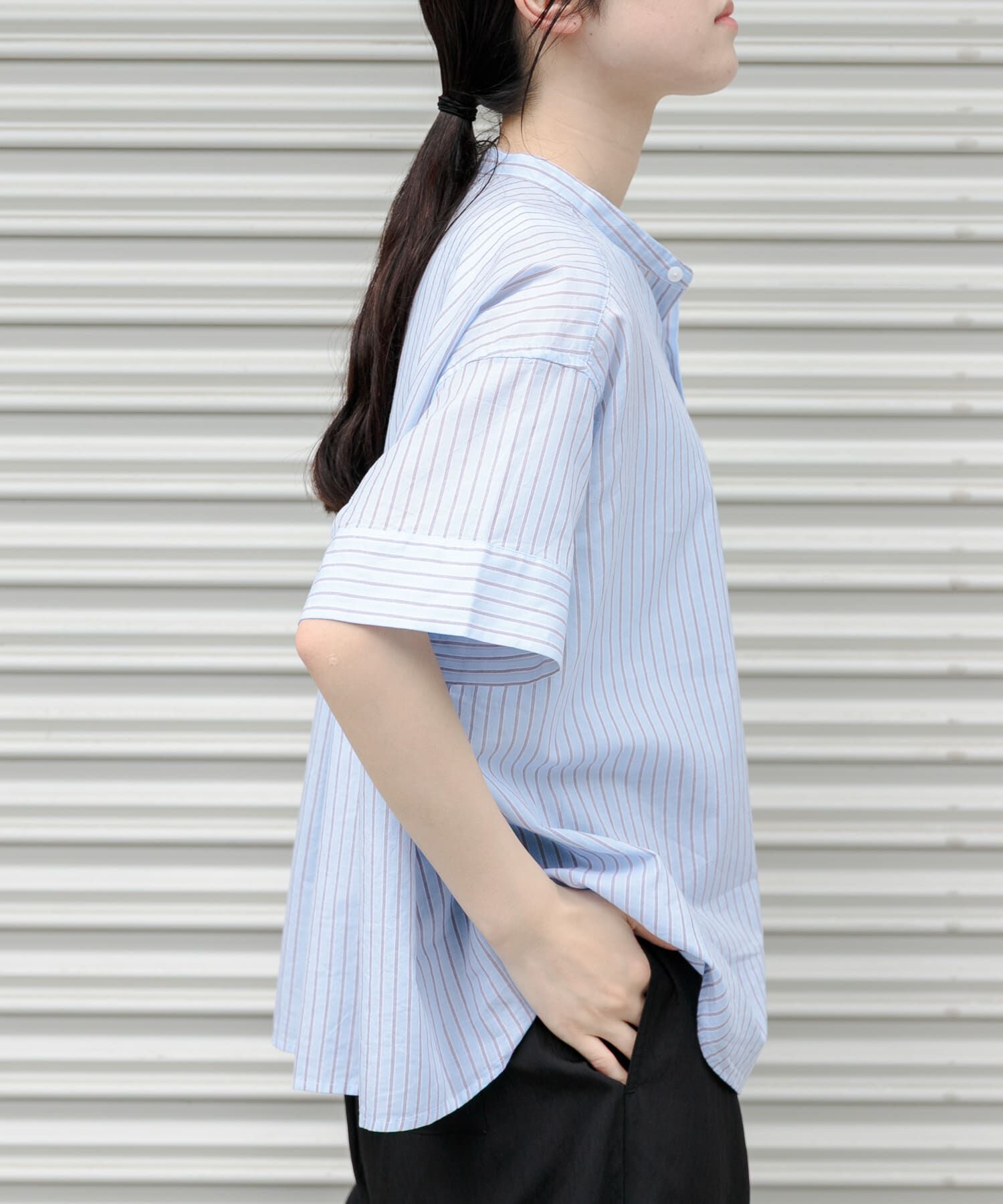 URBAN RESEARCH DOORS「FORK&SPOON　ワイド5分袖シャツ」|シャツ・ブラウス|