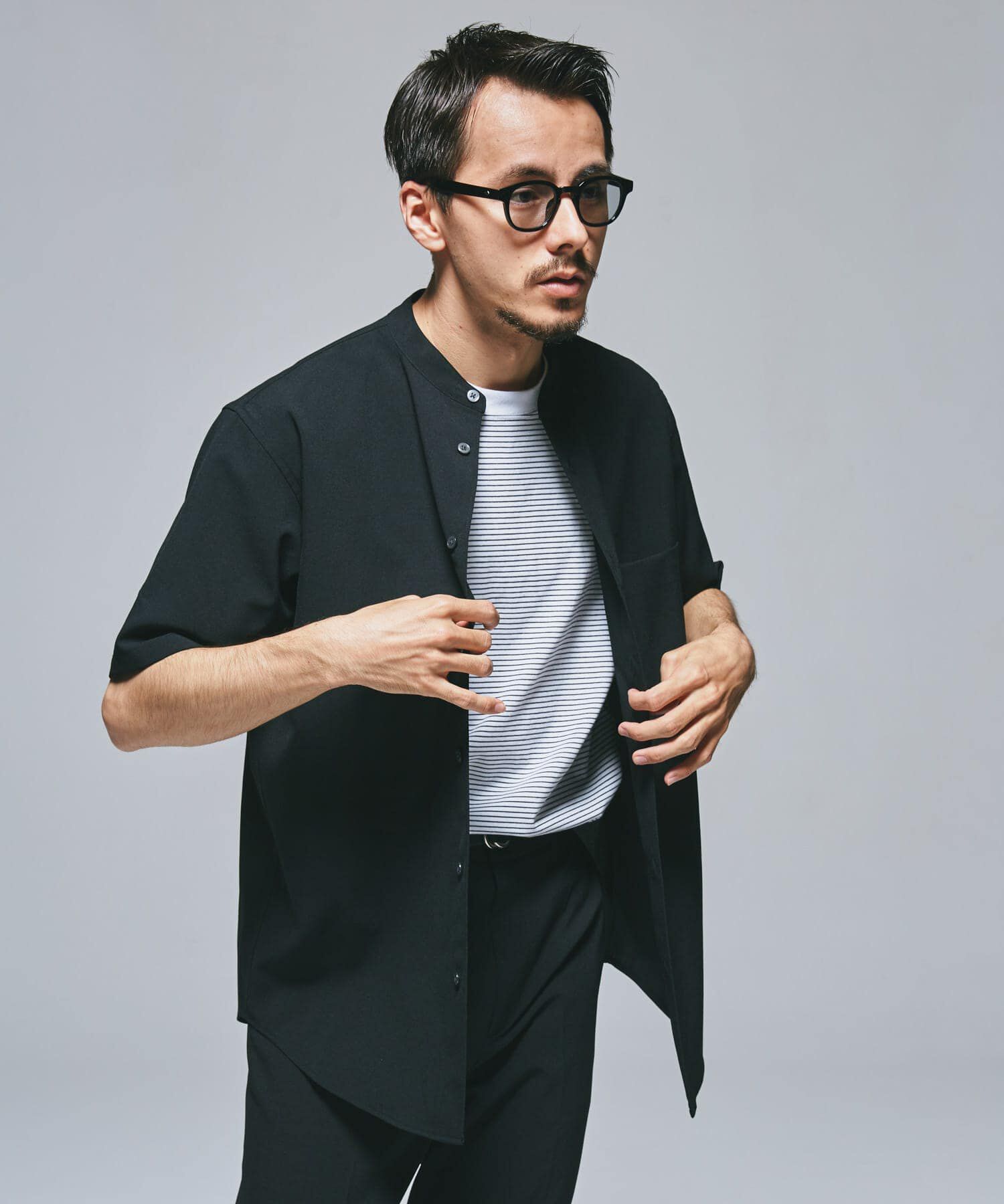 URBAN RESEARCH DOORS「『一部WEB限定』『UR TECH DRYLUXE』バンドカラーシャツ」|シャツ・ブラウス|