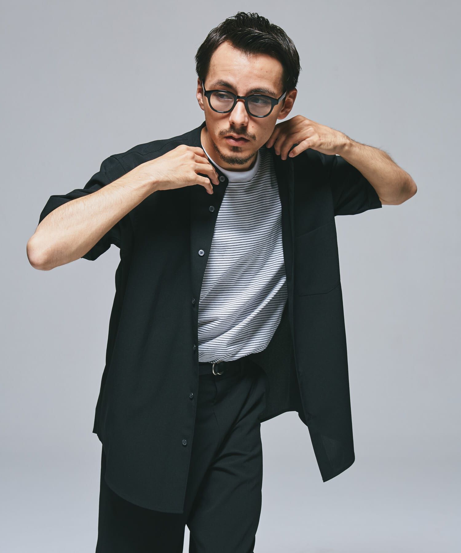 URBAN RESEARCH DOORS「『一部WEB限定』『UR TECH DRYLUXE』バンドカラーシャツ」|シャツ・ブラウス|