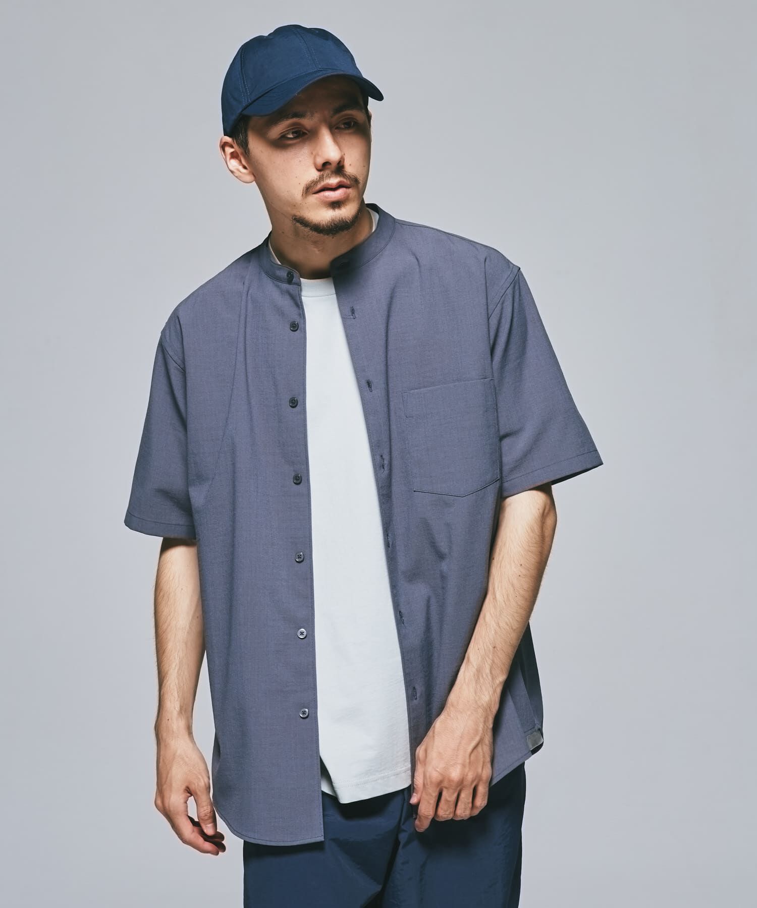 URBAN RESEARCH DOORS「『一部WEB限定』『UR TECH DRYLUXE』バンドカラーシャツ」|シャツ・ブラウス|