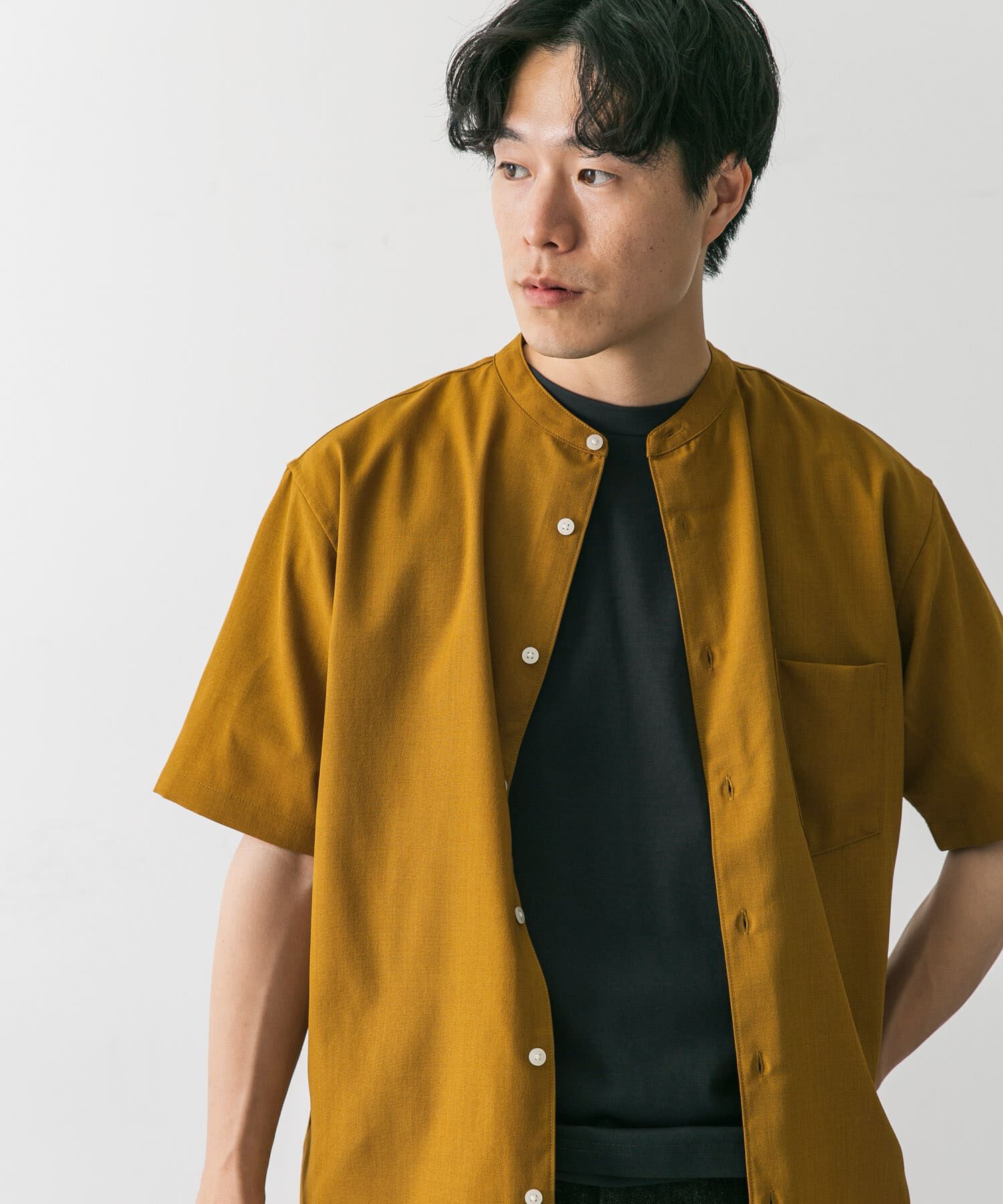 URBAN RESEARCH DOORS「『一部WEB限定』『UR TECH DRYLUXE』バンドカラーシャツ」|シャツ・ブラウス|