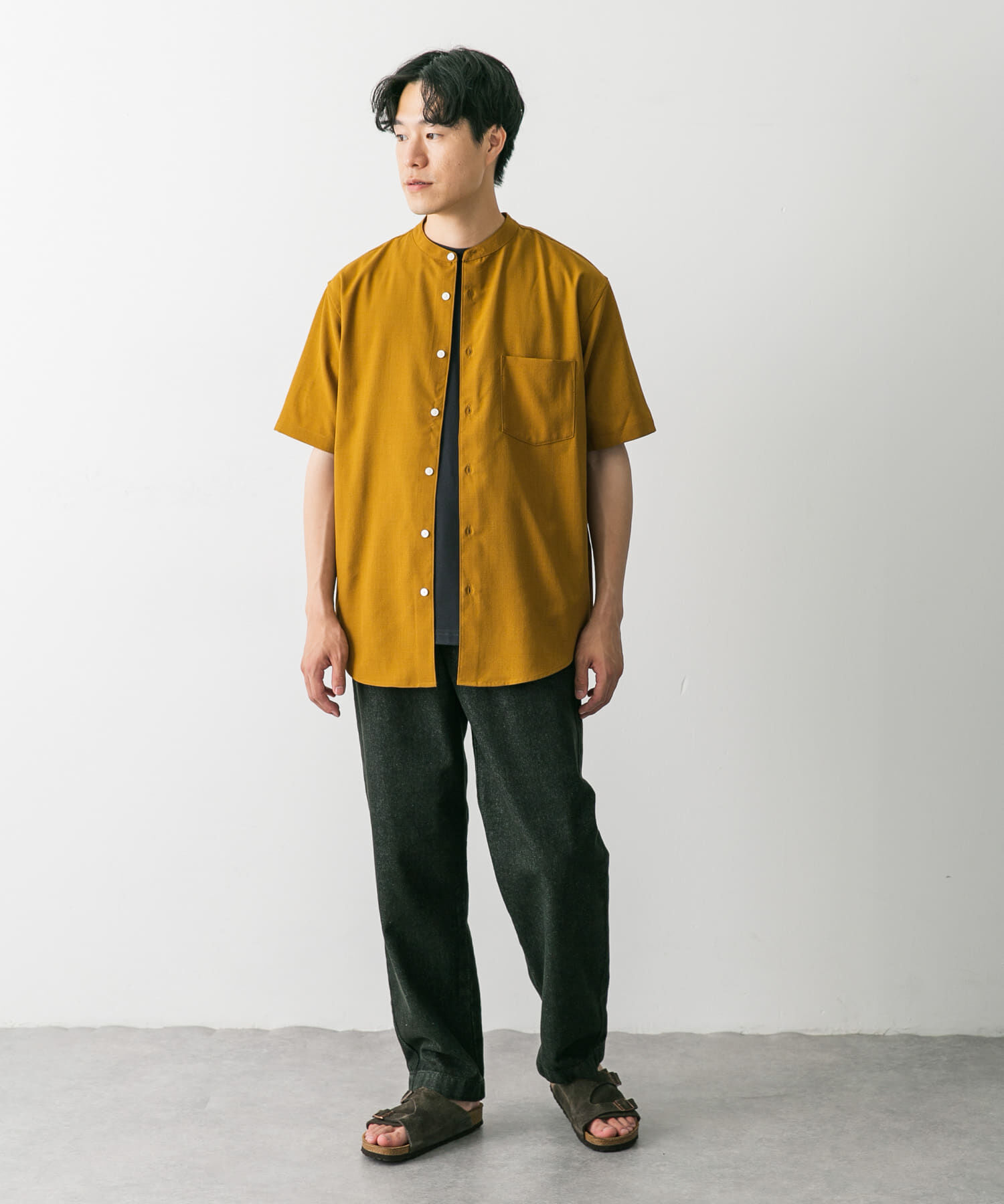 URBAN RESEARCH DOORS「『一部WEB限定』『UR TECH DRYLUXE』バンドカラーシャツ」|シャツ・ブラウス|