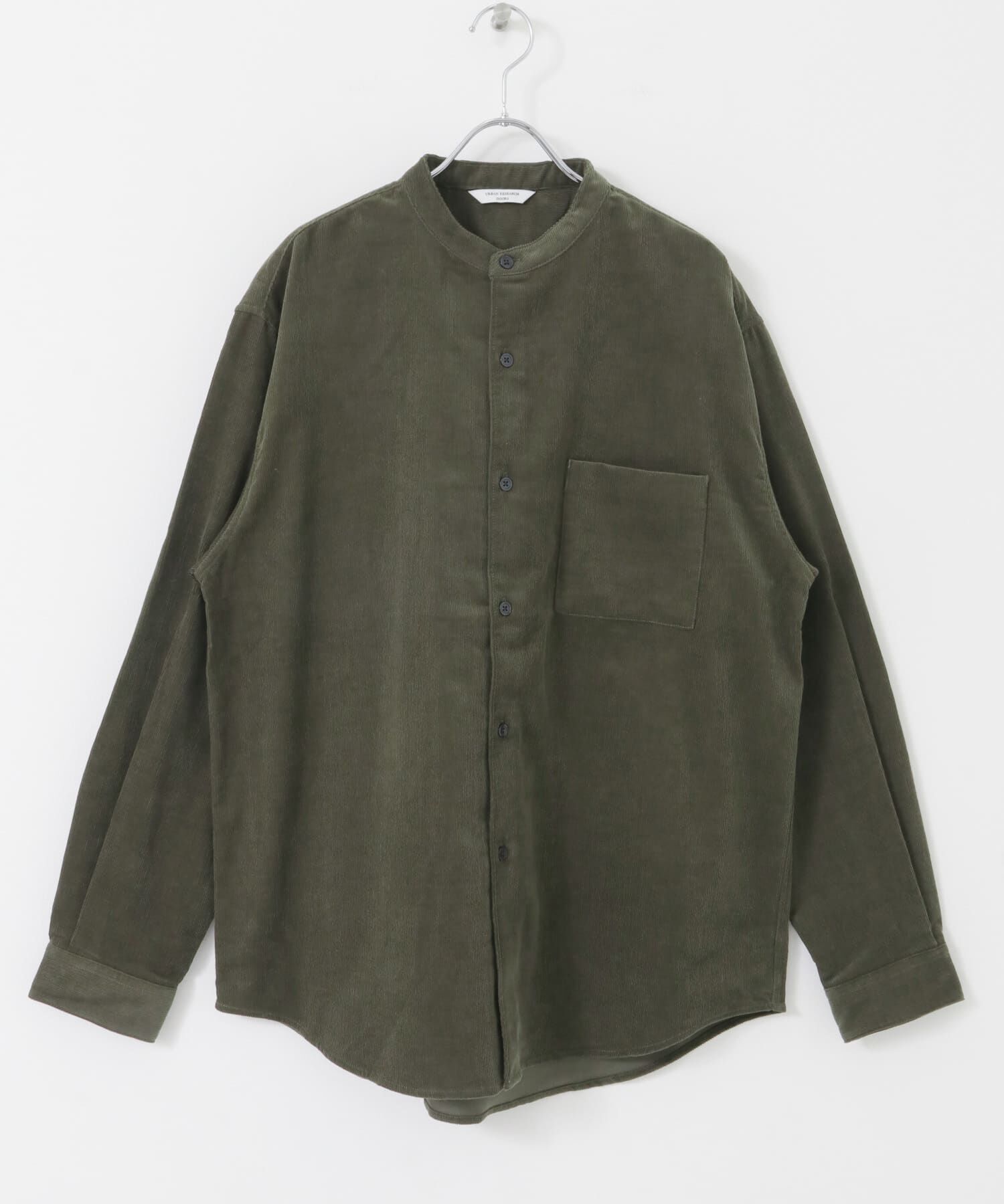 URBAN RESEARCH DOORS「『UR TECH』コーデュロイバンドカラーシャツ」|シャツ・ブラウス|