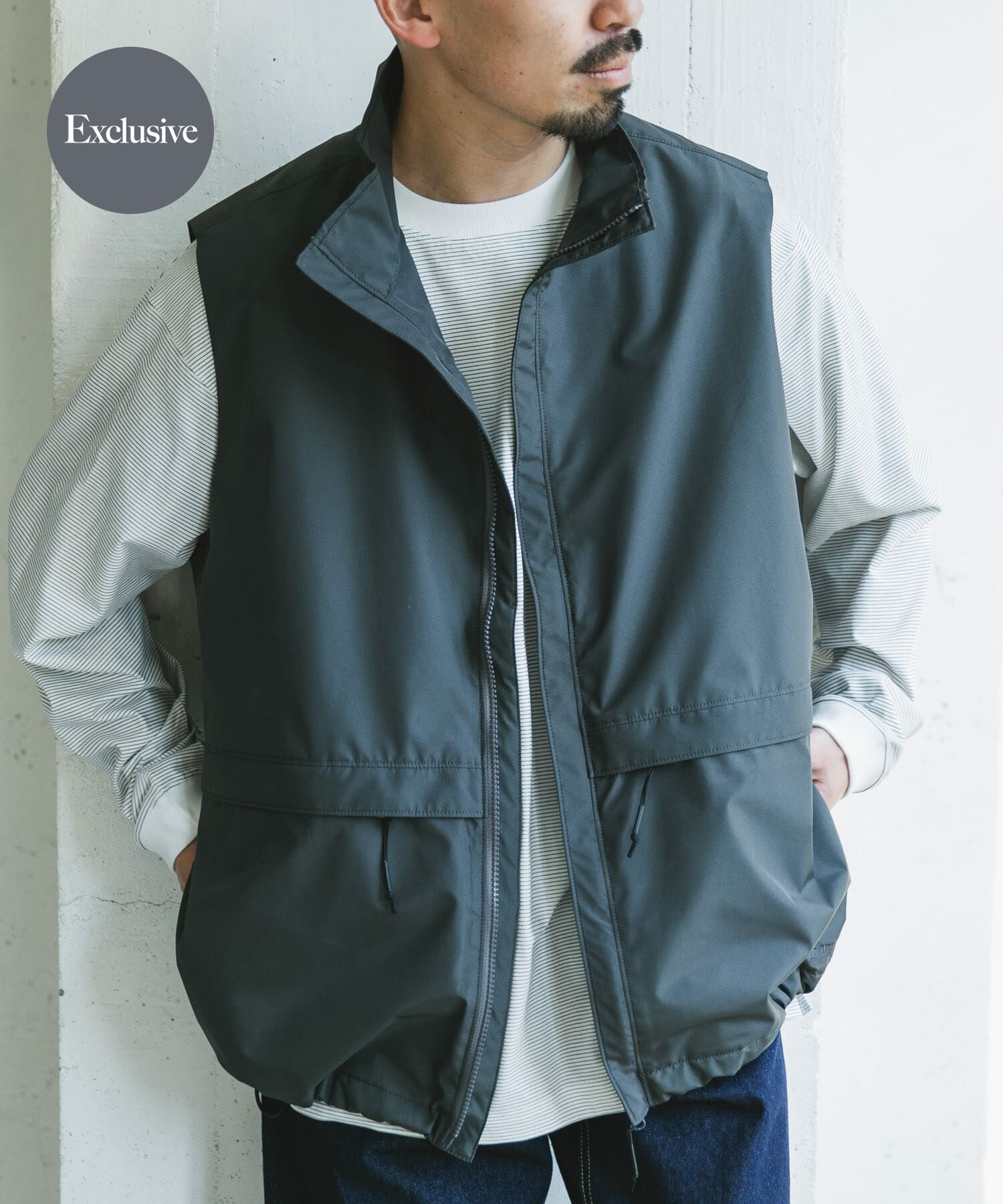 URBAN RESEARCH DOORS「『別注』Foxfire&times;DOORS　ゴアテックス ベスト」|ノーカラーコート|グレー系その他