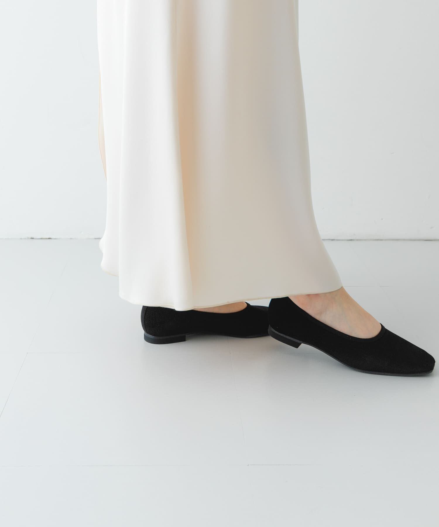 RODE SKO「『MADE IN JAPAN』スクエアベロアメッシュフラット」|バレエシューズ|