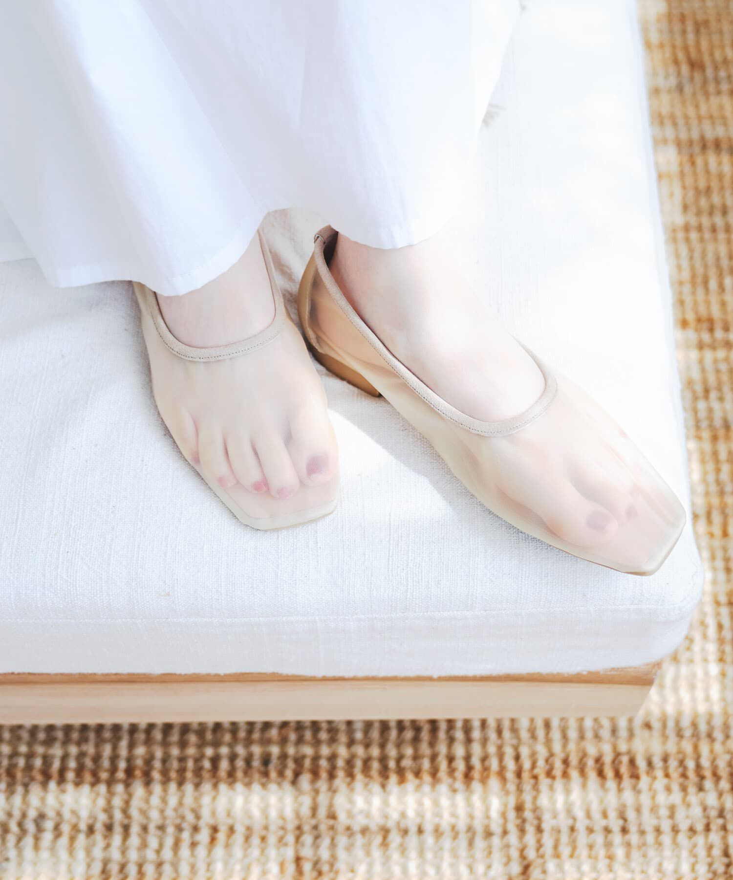 RODE SKO「『MADE IN JAPAN』シアーフラットシューズ」|バレエシューズ|ベージュ