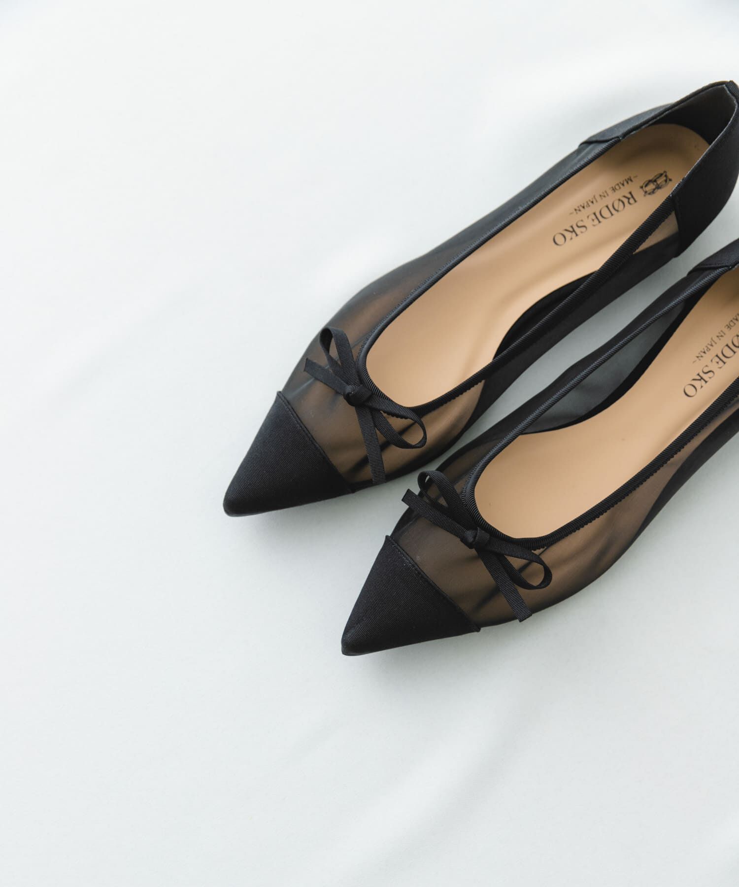 RODE SKO「『MADE IN JAPAN』ポインテッドシアーフラットシューズ」|バレエシューズ|