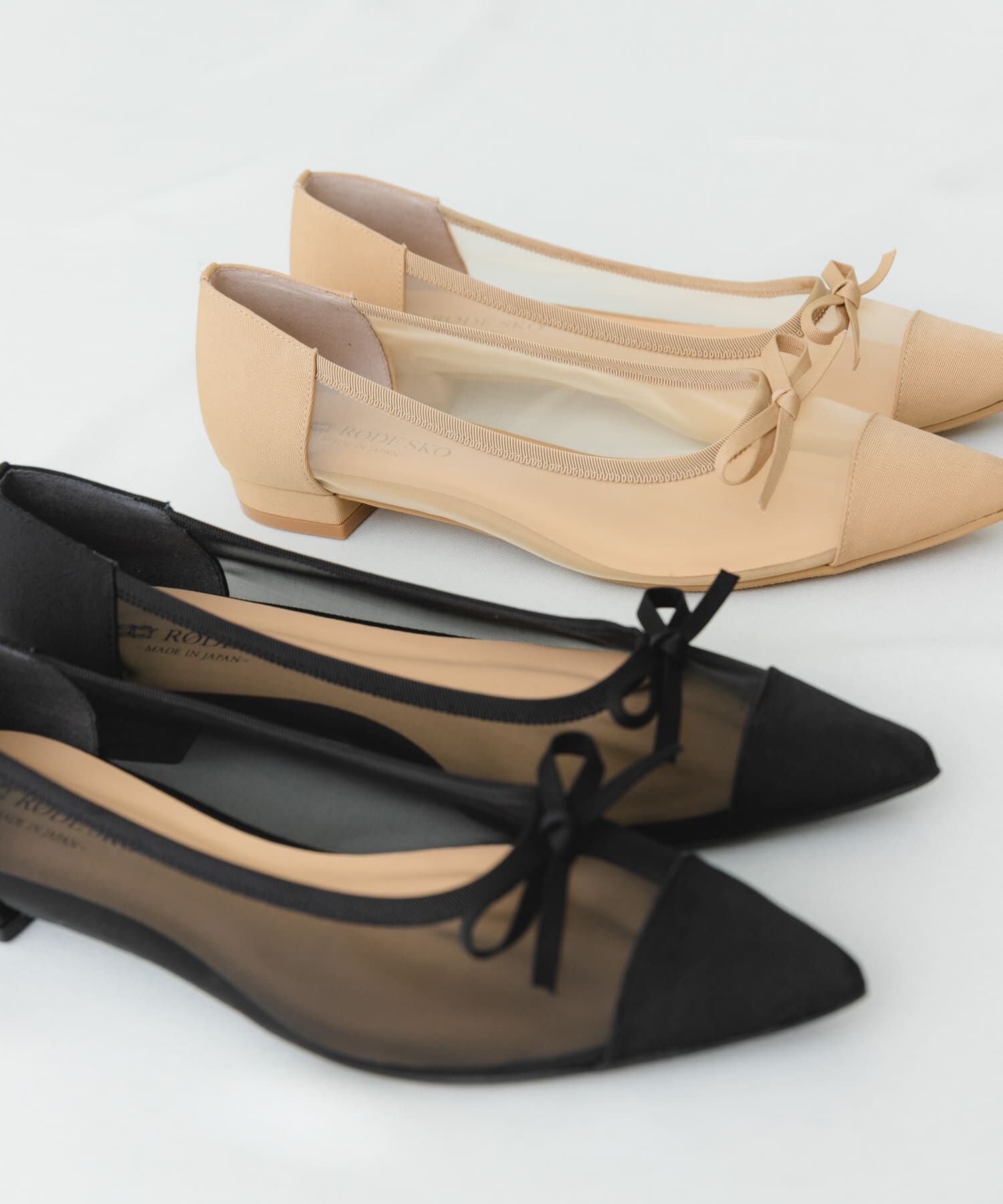 RODE SKO「『MADE IN JAPAN』ポインテッドシアーフラットシューズ」|バレエシューズ|
