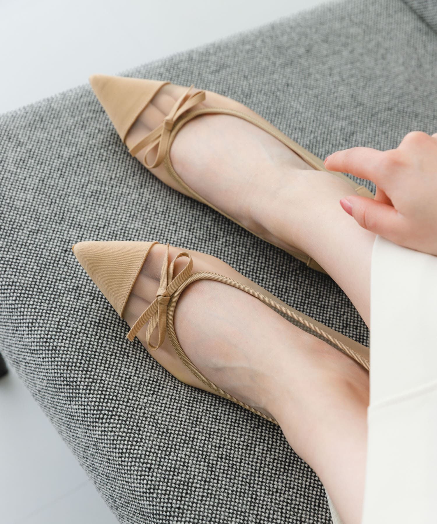 RODE SKO「『MADE IN JAPAN』ポインテッドシアーフラットシューズ」|バレエシューズ|