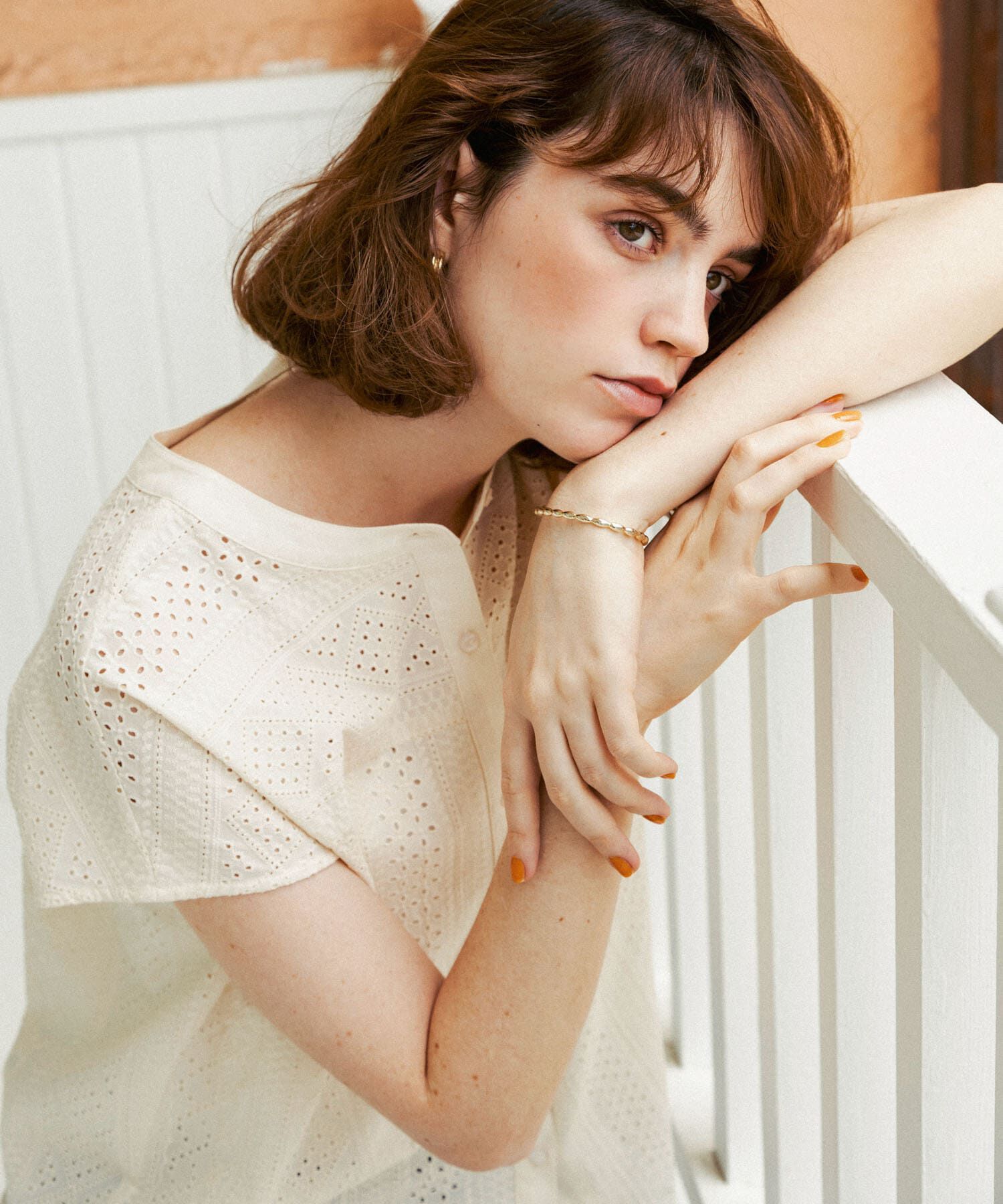 Sonny Label 「『WEB限定』バンドカラーコットンレースシャツ」|シャツ・ブラウス|