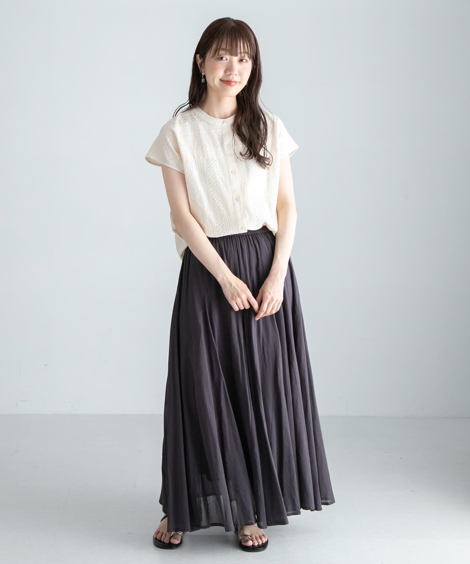 Sonny Label 「『WEB限定』バンドカラーコットンレースシャツ」|シャツ・ブラウス|