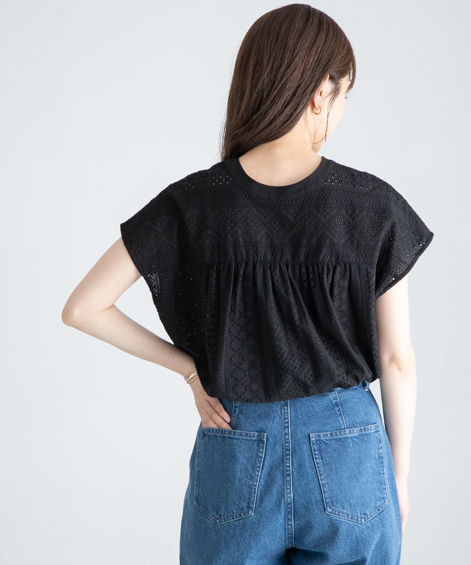 Sonny Label 「『WEB限定』バンドカラーコットンレースシャツ」|シャツ・ブラウス|