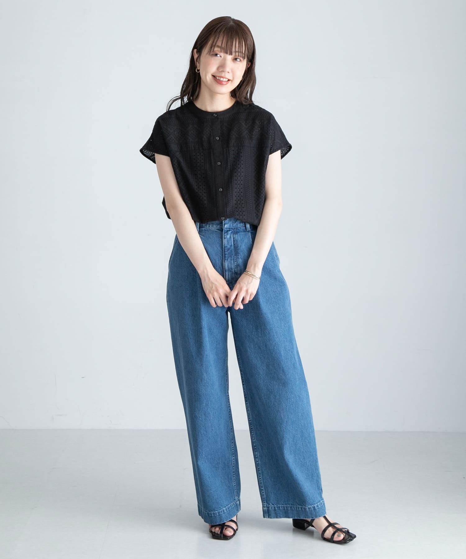 Sonny Label 「『WEB限定』バンドカラーコットンレースシャツ」|シャツ・ブラウス|