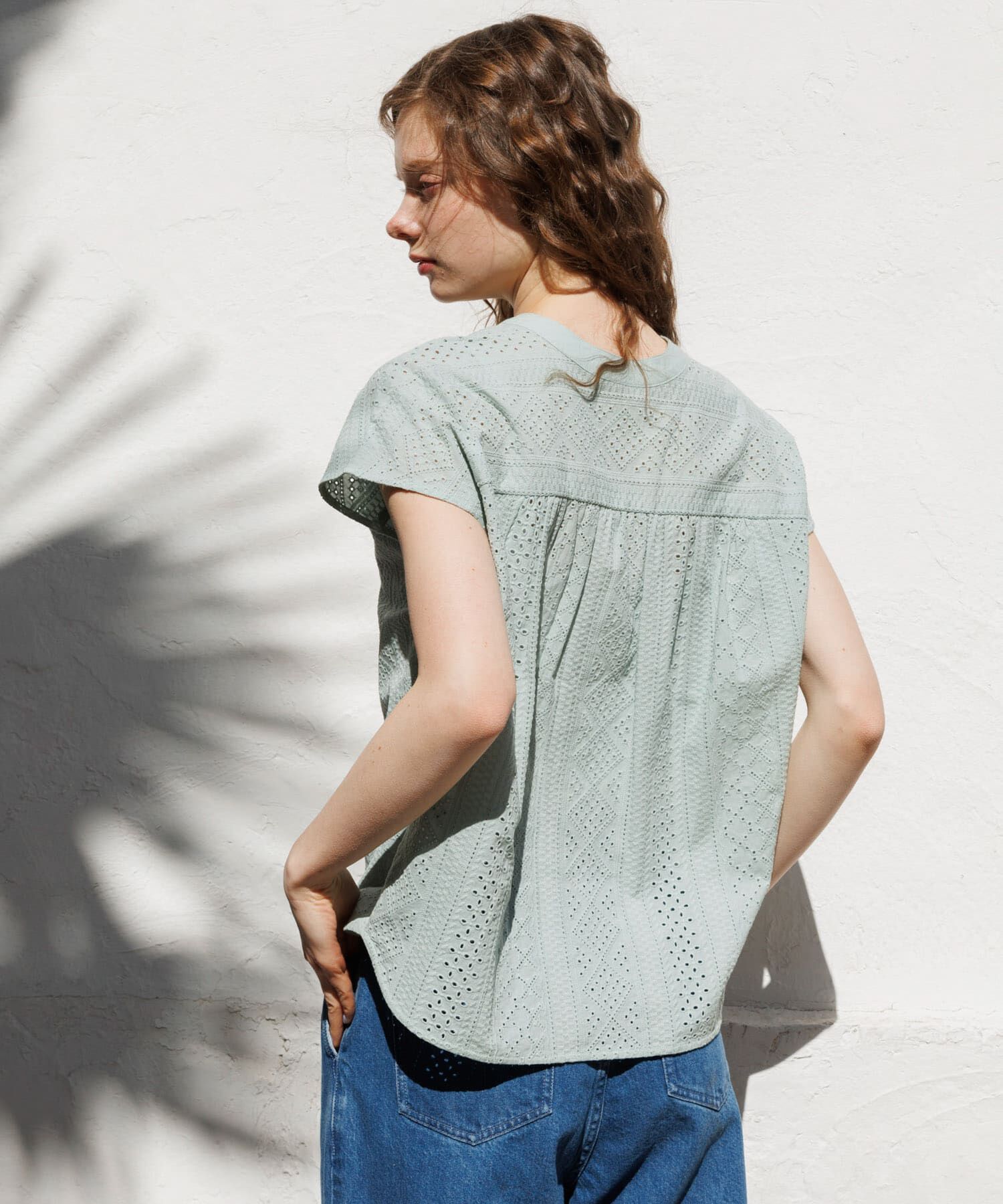 Sonny Label 「『WEB限定』バンドカラーコットンレースシャツ」|シャツ・ブラウス|