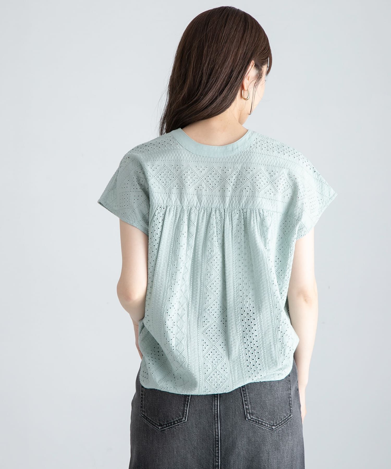 Sonny Label 「『WEB限定』バンドカラーコットンレースシャツ」|シャツ・ブラウス|