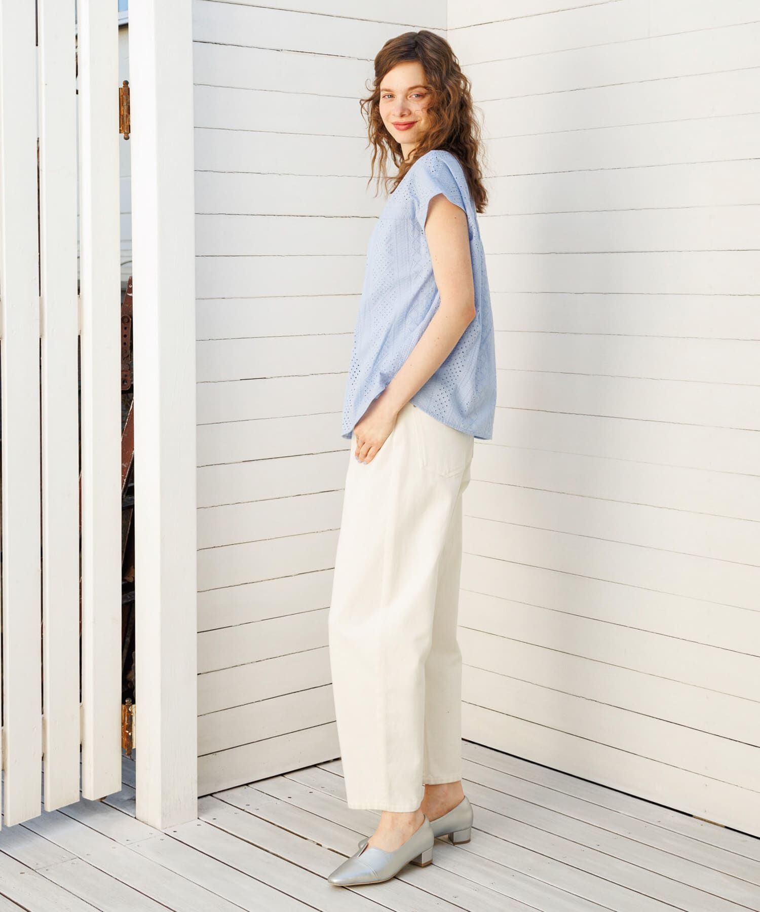 Sonny Label 「『WEB限定』バンドカラーコットンレースシャツ」|シャツ・ブラウス|