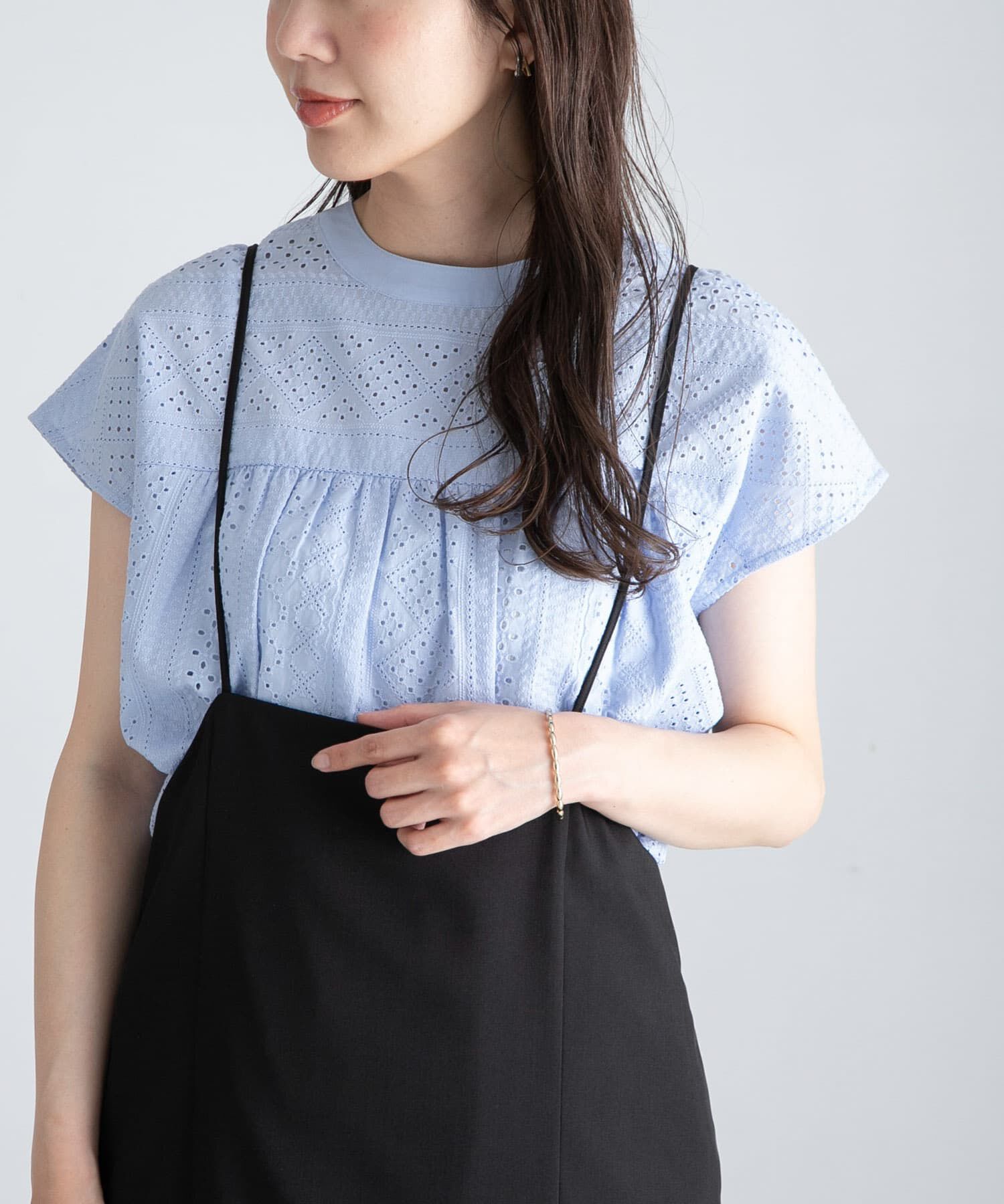 Sonny Label 「『WEB限定』バンドカラーコットンレースシャツ」|シャツ・ブラウス|