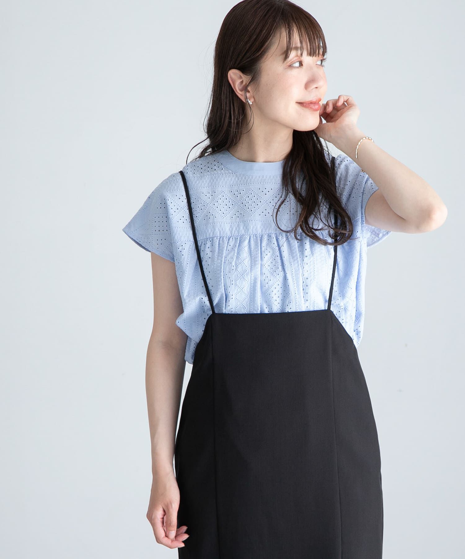 Sonny Label 「『WEB限定』バンドカラーコットンレースシャツ」|シャツ・ブラウス|