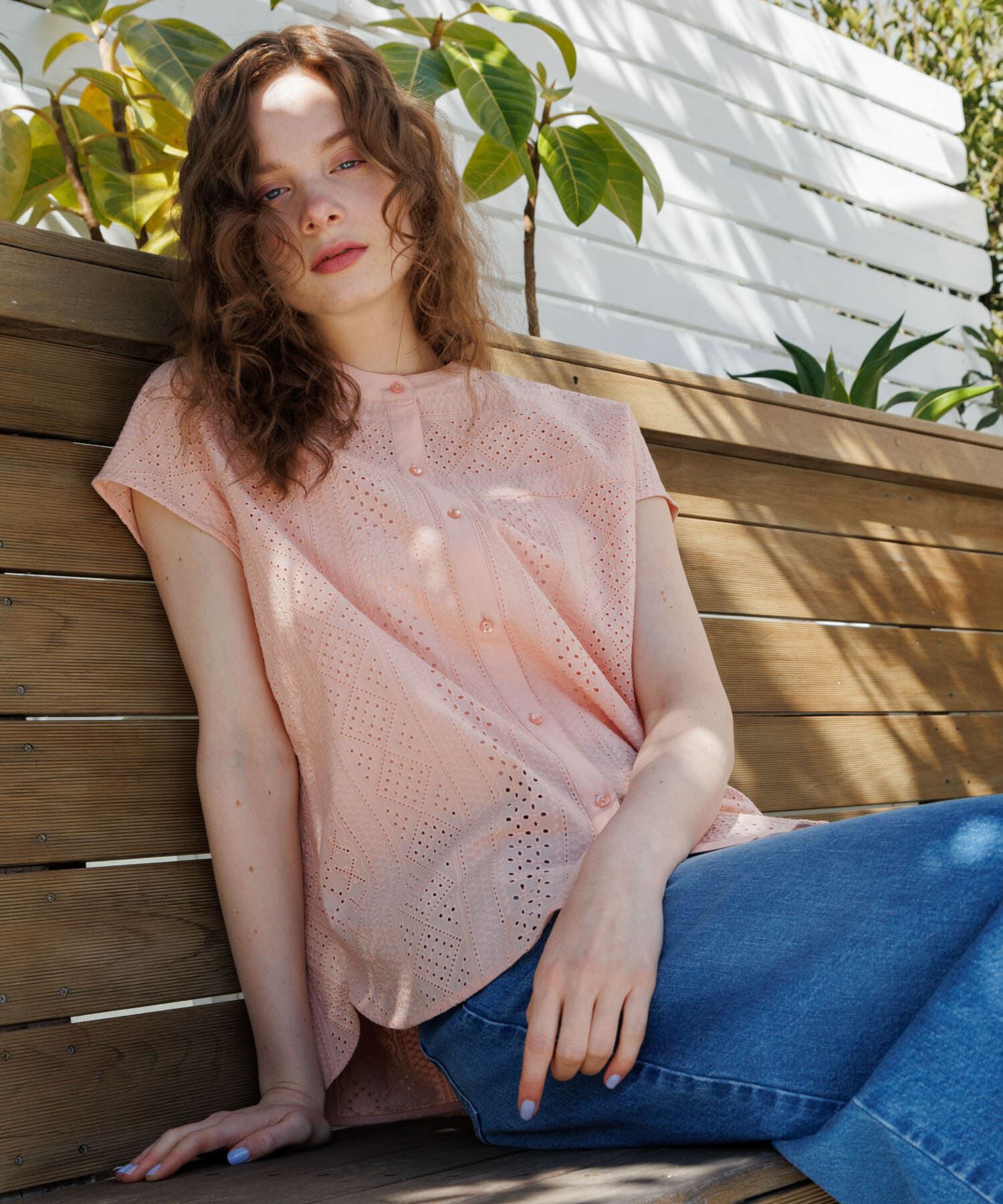 Sonny Label 「『WEB限定』バンドカラーコットンレースシャツ」|シャツ・ブラウス|