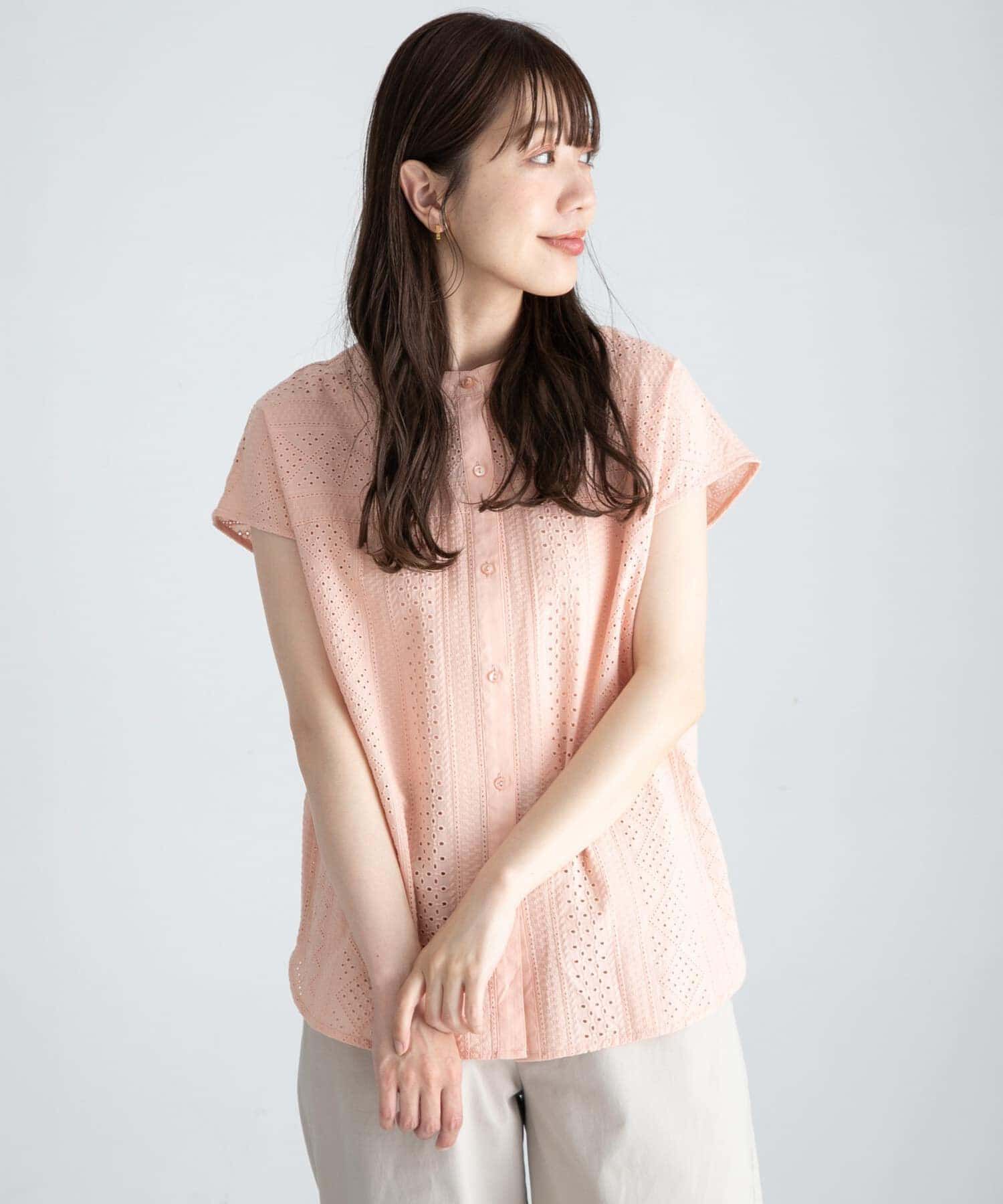 Sonny Label 「『WEB限定』バンドカラーコットンレースシャツ」|シャツ・ブラウス|