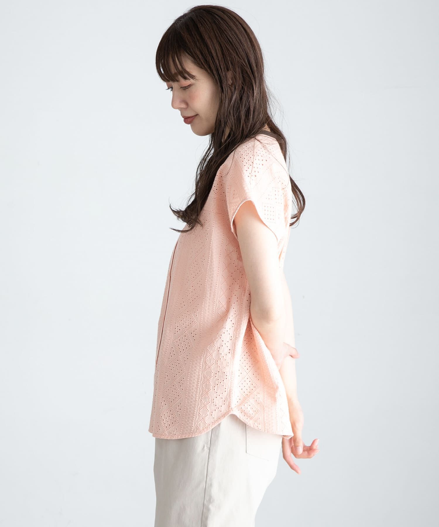 Sonny Label 「『WEB限定』バンドカラーコットンレースシャツ」|シャツ・ブラウス|