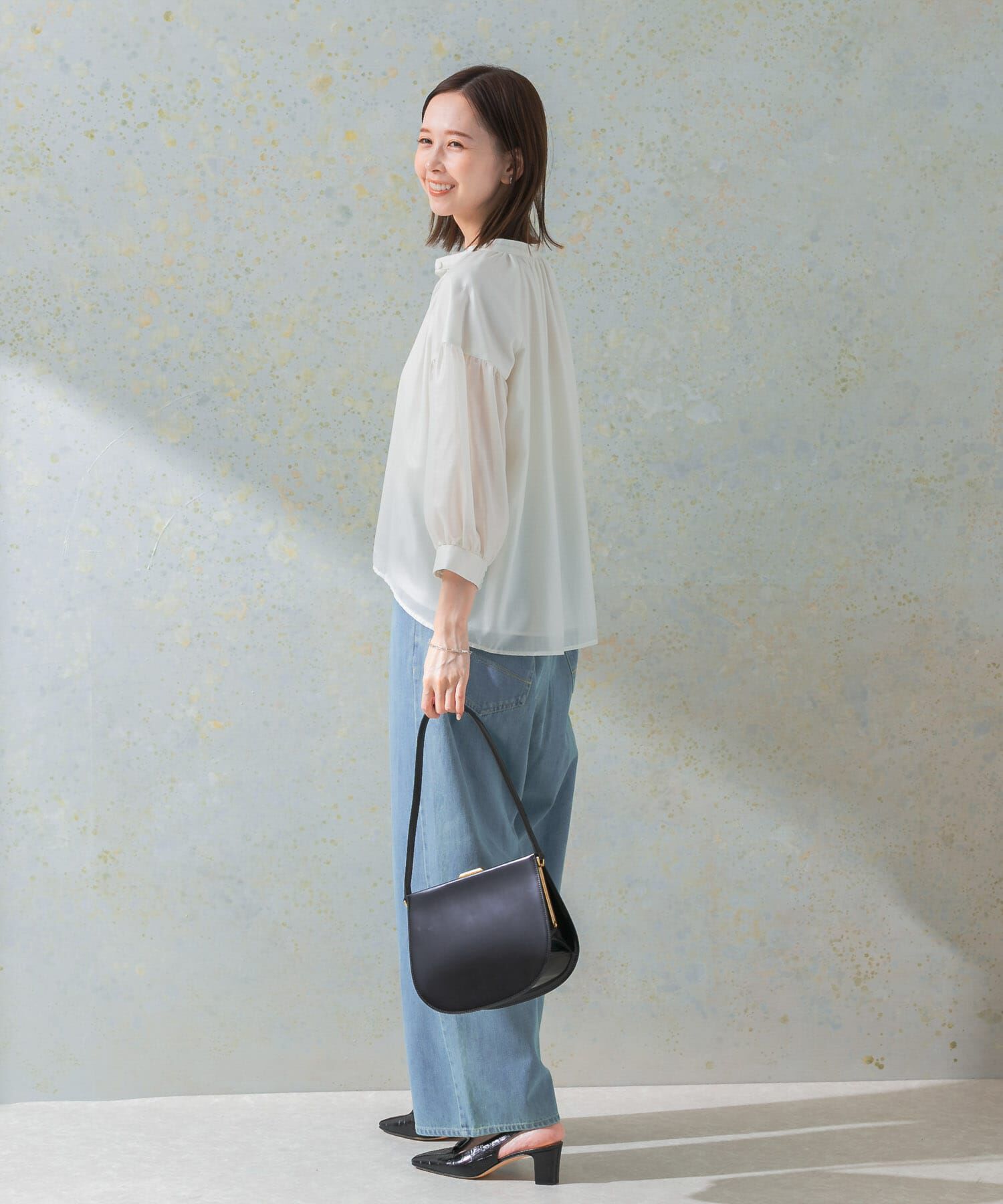 URBAN RESEARCH ROSSO「チンツシアーギャザーブラウス」|シャツ・ブラウス|