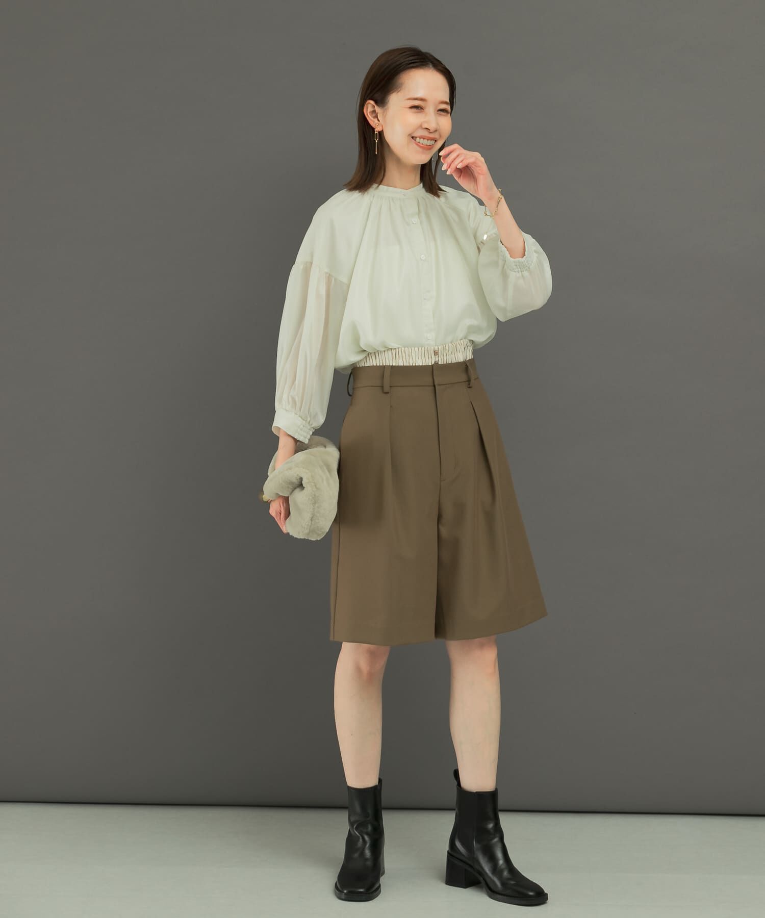 URBAN RESEARCH ROSSO「チンツシアーギャザーブラウス」|シャツ・ブラウス|