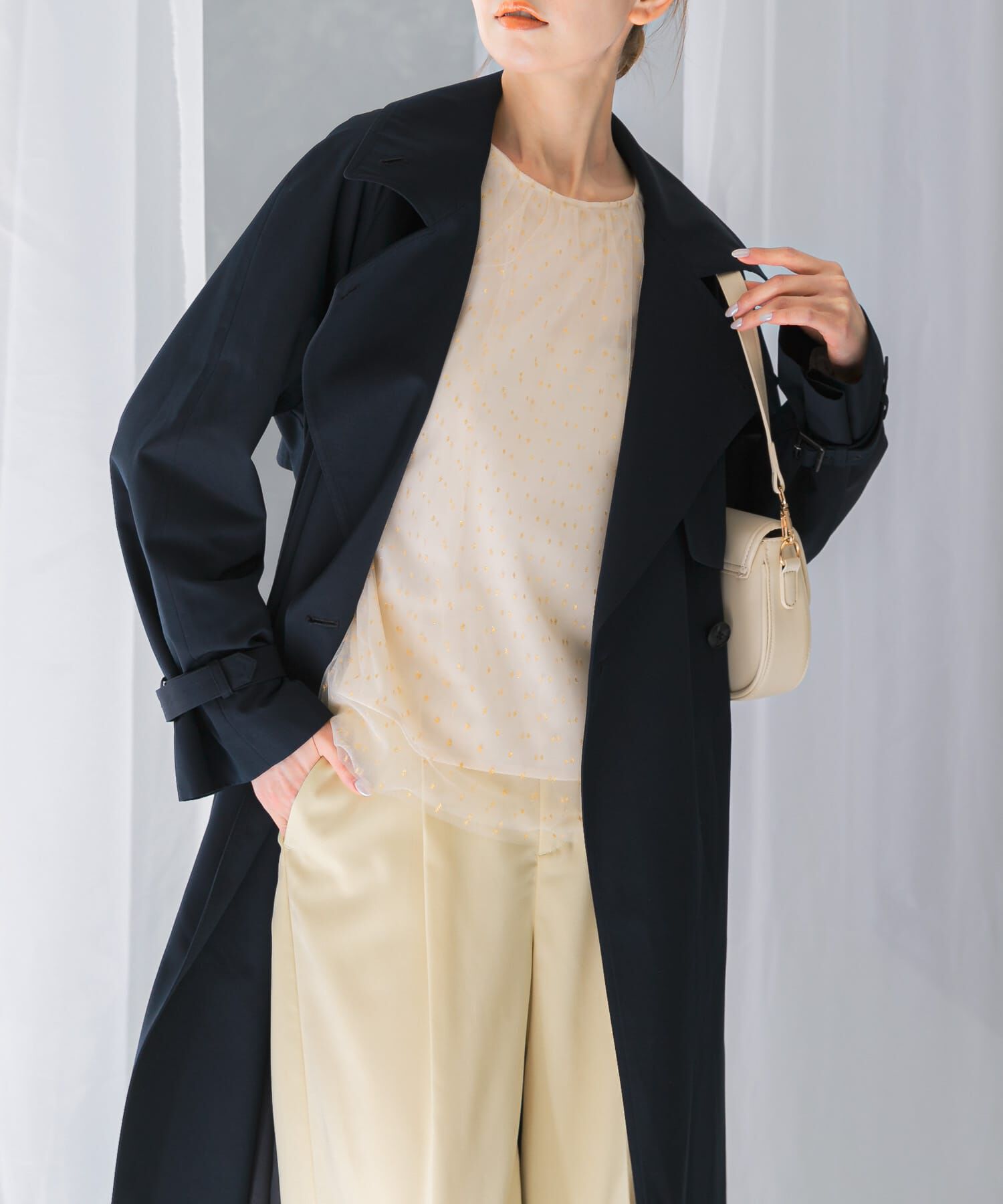 URBAN RESEARCH ROSSO「ラメチュールギャザーブラウス」|シャツ・ブラウス|