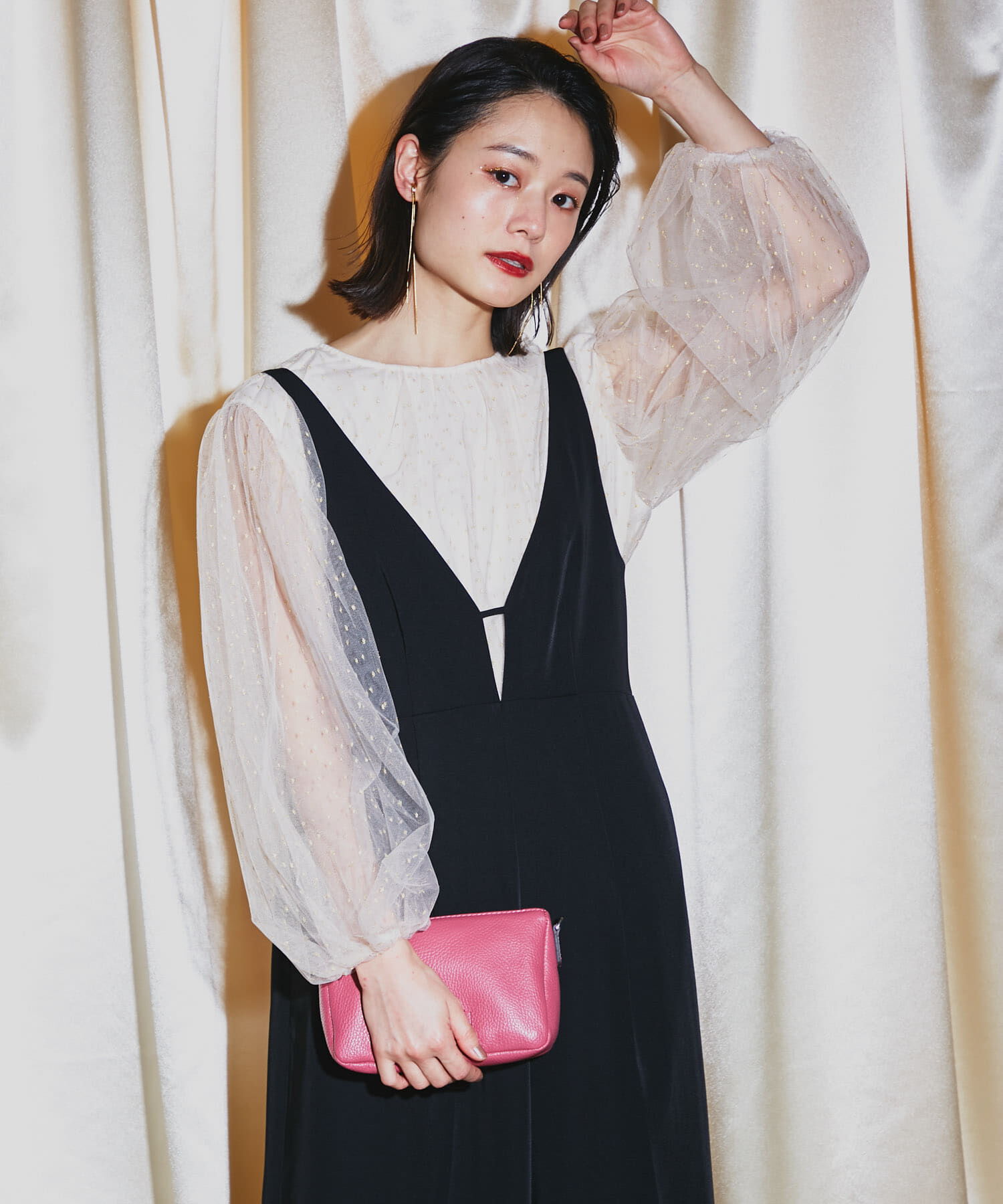 URBAN RESEARCH ROSSO「ラメチュールギャザーブラウス」|シャツ・ブラウス|