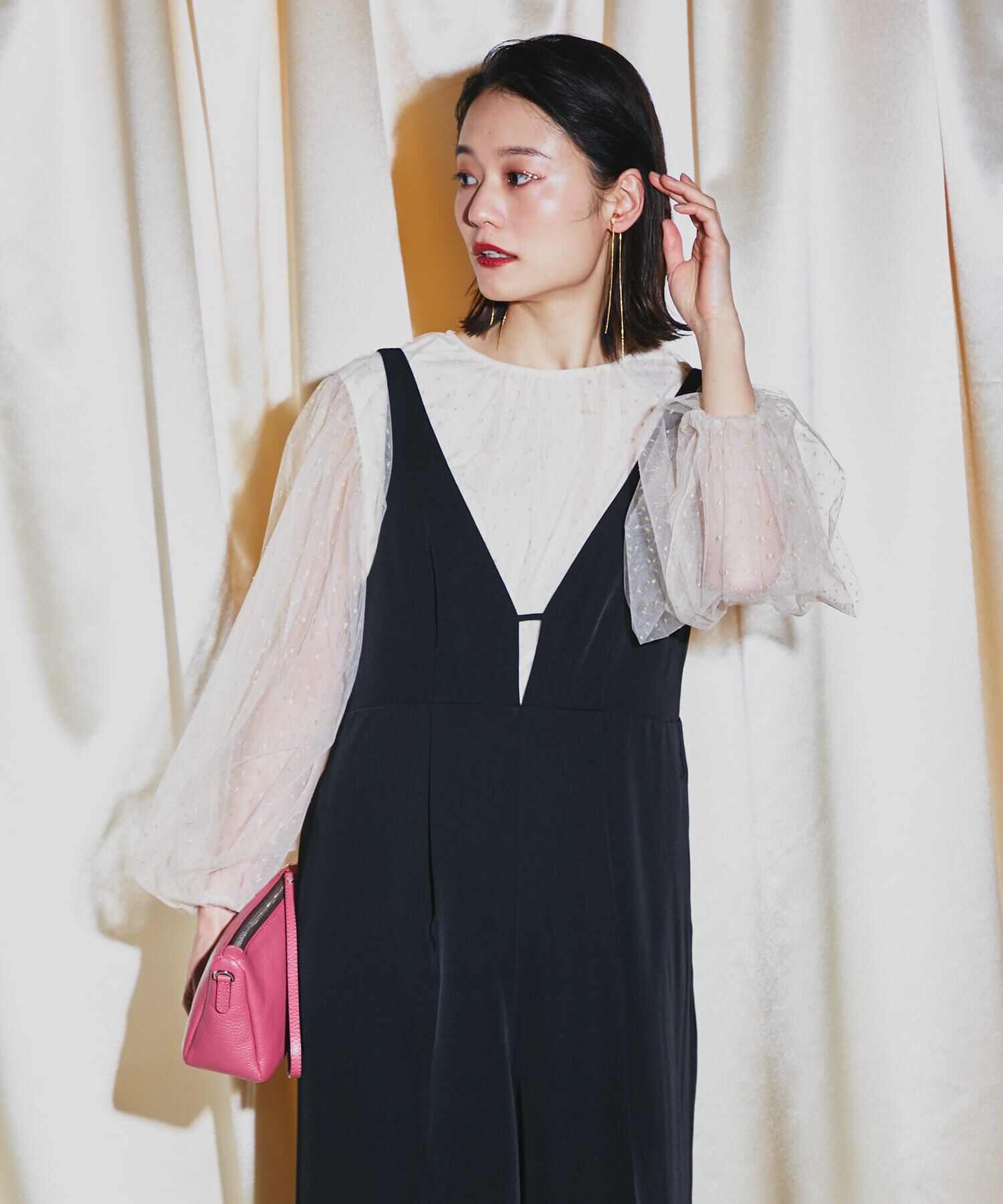 URBAN RESEARCH ROSSO「ラメチュールギャザーブラウス」|シャツ・ブラウス|