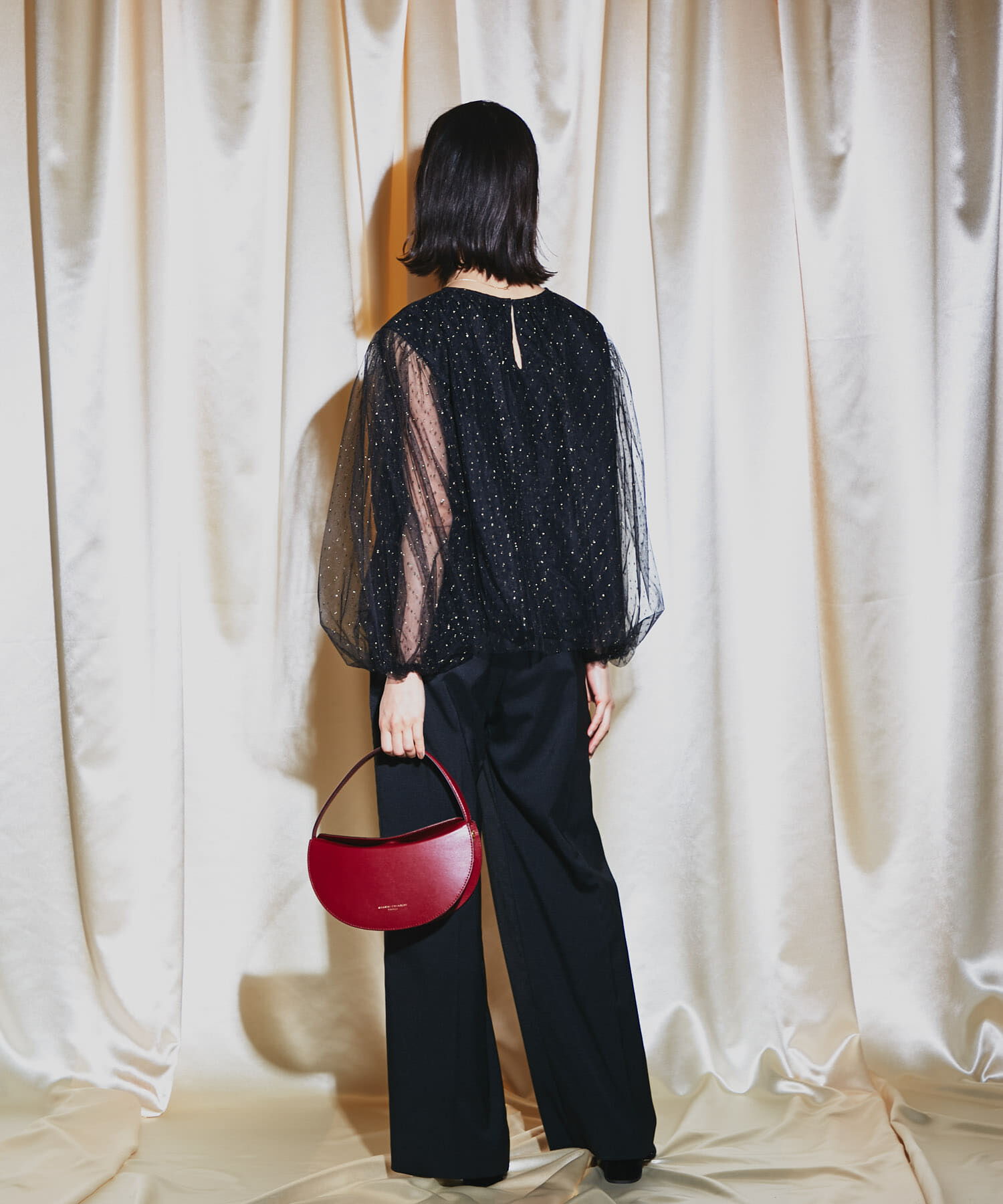 URBAN RESEARCH ROSSO「ラメチュールギャザーブラウス」|シャツ・ブラウス|