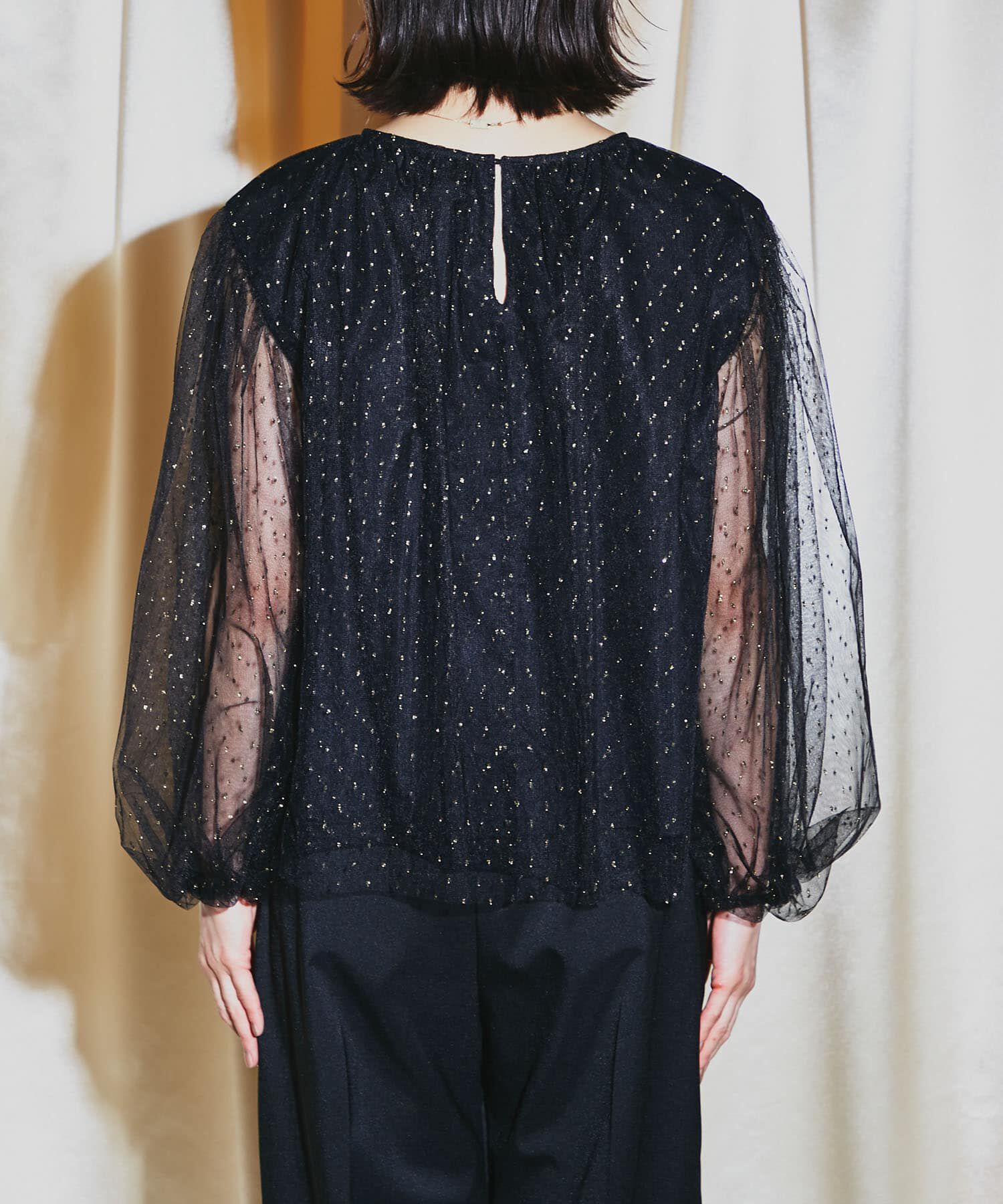 URBAN RESEARCH ROSSO「ラメチュールギャザーブラウス」|シャツ・ブラウス|