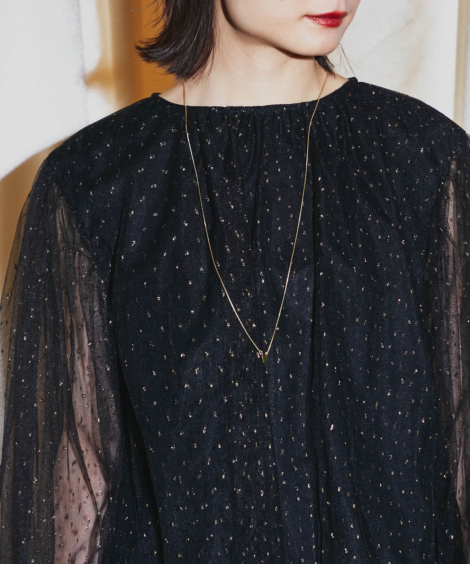 URBAN RESEARCH ROSSO「ラメチュールギャザーブラウス」|シャツ・ブラウス|