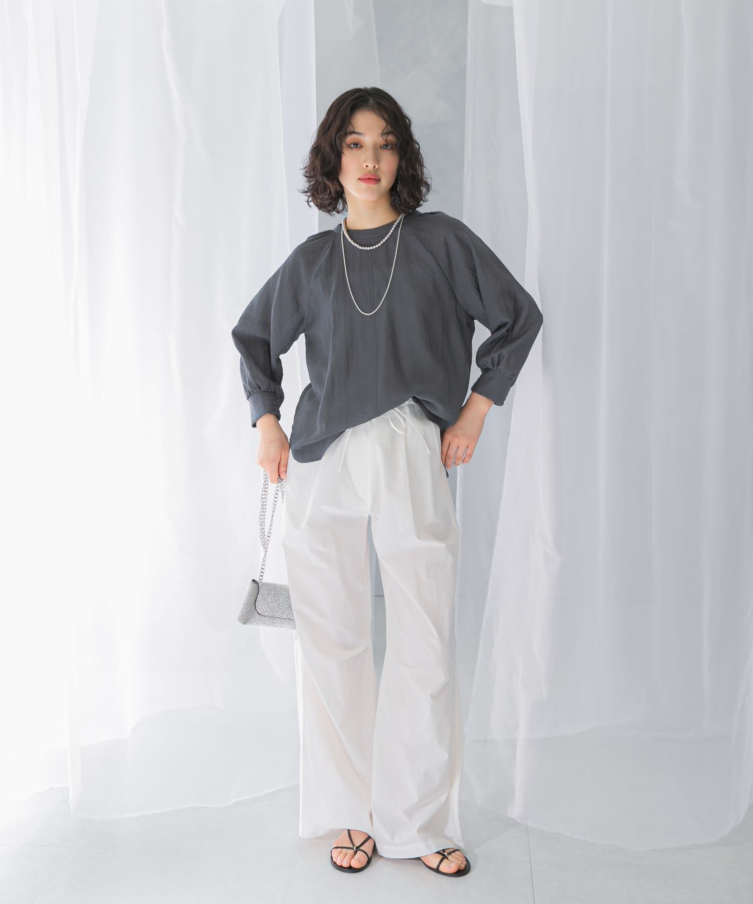 URBAN RESEARCH ROSSO「2WAYギャザースリーブブラウス」|シャツ・ブラウス|