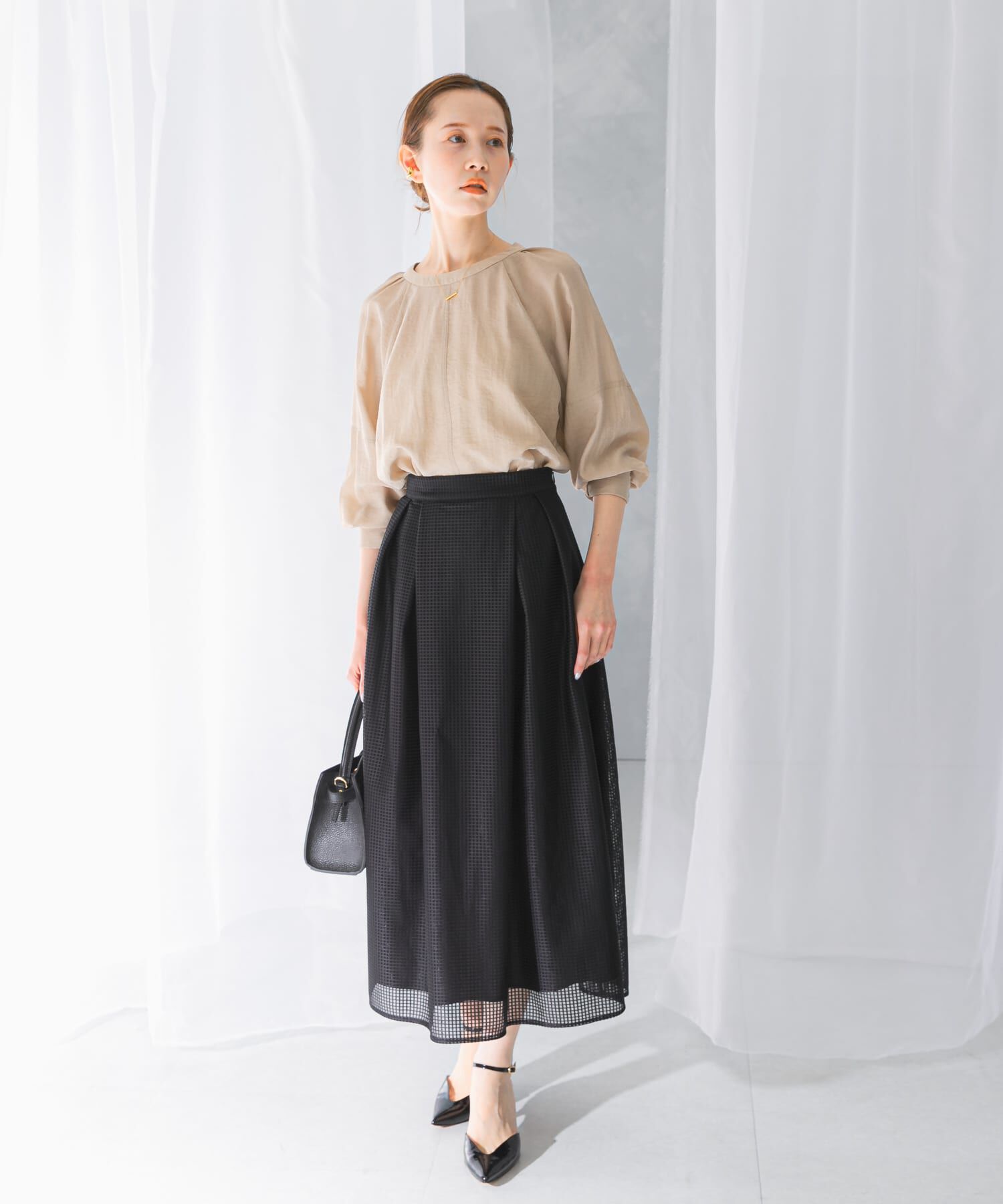 URBAN RESEARCH ROSSO「2WAYギャザースリーブブラウス」|シャツ・ブラウス|