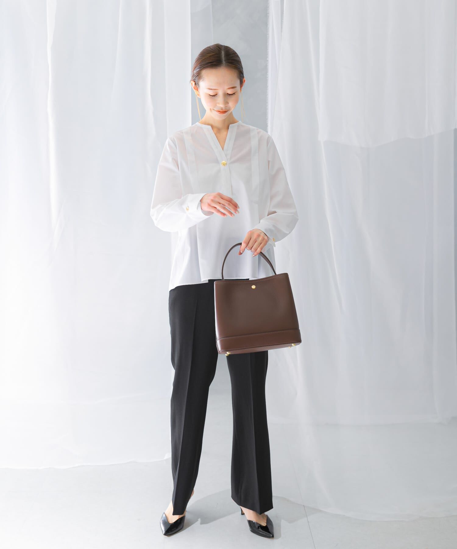 URBAN RESEARCH ROSSO「ウォッシャブルデザインシャツブラウス」|シャツ・ブラウス|