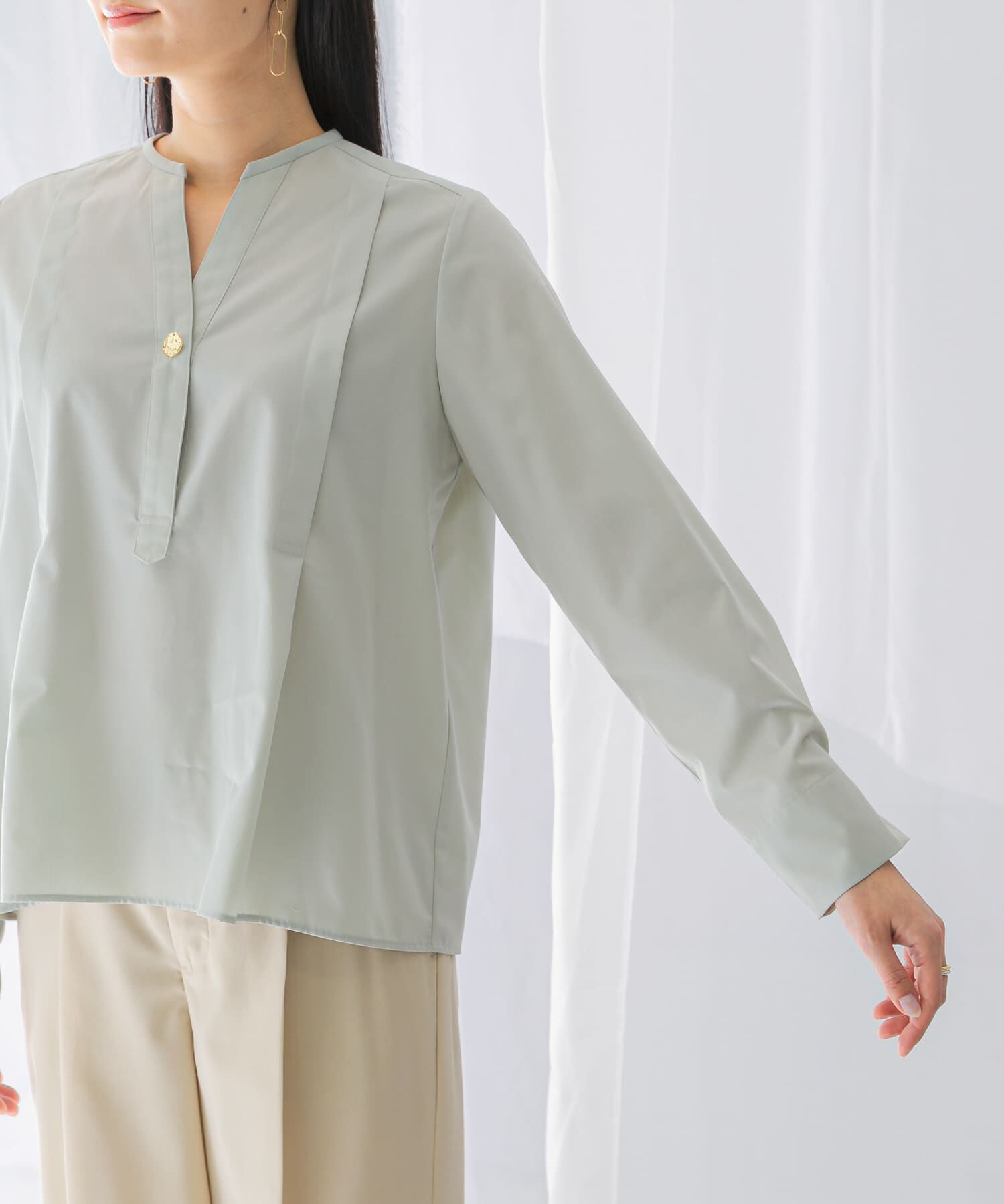 URBAN RESEARCH ROSSO「ウォッシャブルデザインシャツブラウス」|シャツ・ブラウス|