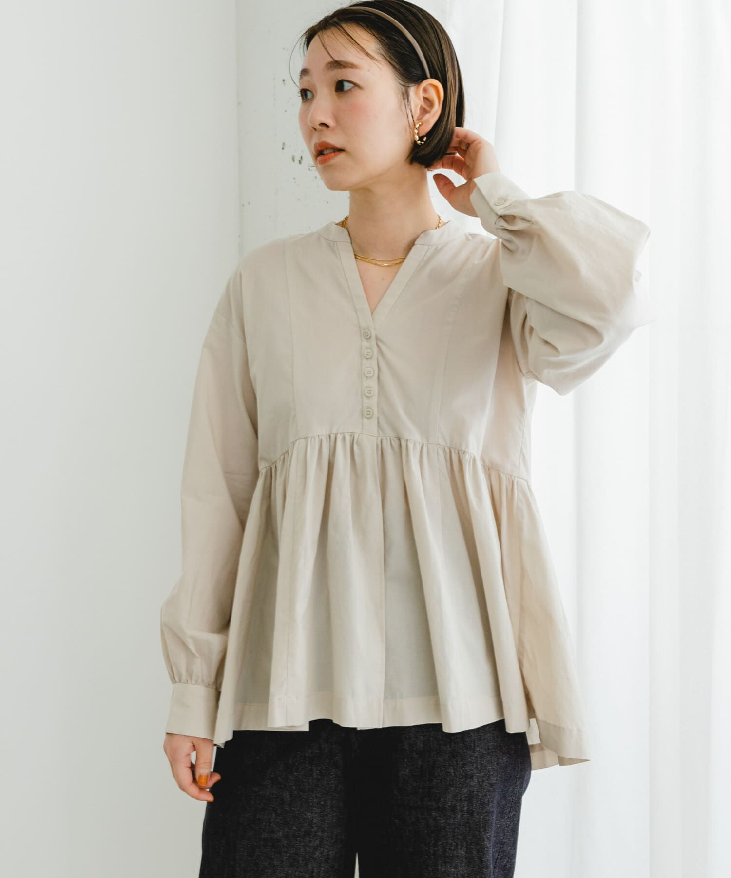 URBAN RESEARCH ROSSO「F by ROSSO　ティアードギャザーブラウス」|シャツ・ブラウス|