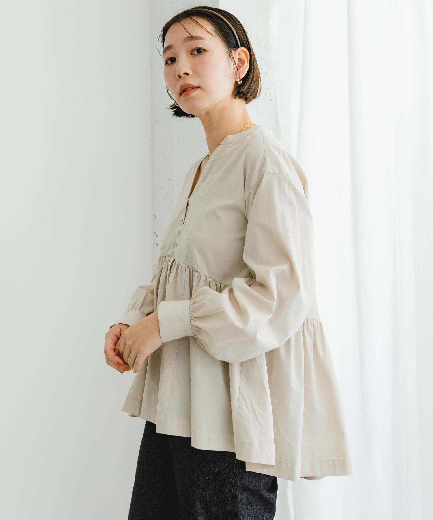 URBAN RESEARCH ROSSO「F by ROSSO　ティアードギャザーブラウス」|シャツ・ブラウス|