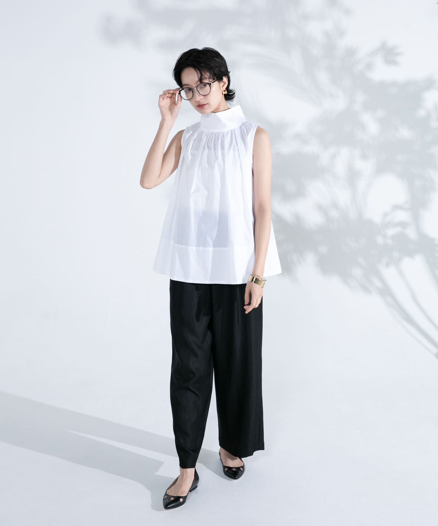 URBAN RESEARCH ROSSO「バックボタンハイネックフレアブラウス」|シャツ・ブラウス|