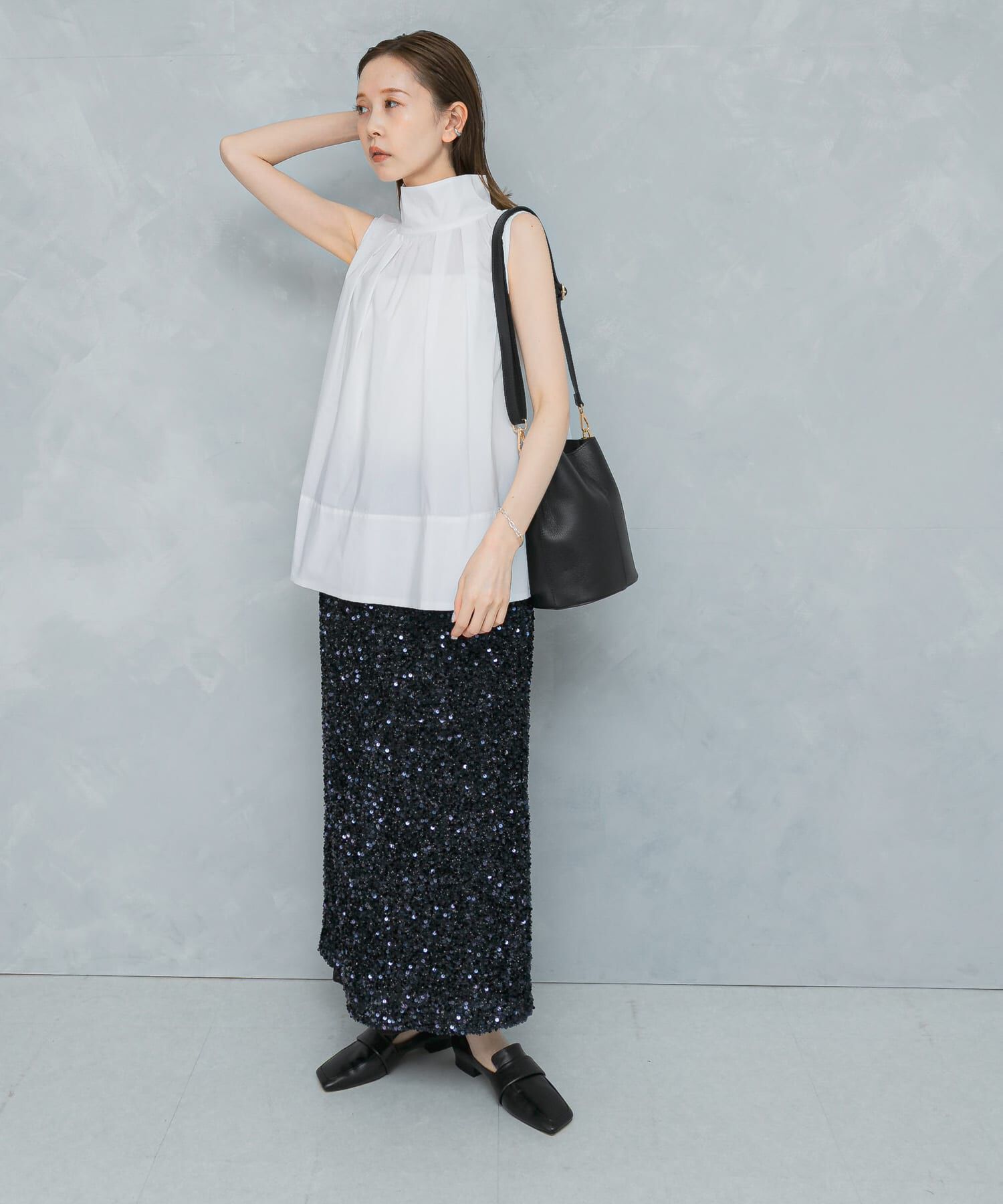 URBAN RESEARCH ROSSO「バックボタンハイネックフレアブラウス」|シャツ・ブラウス|